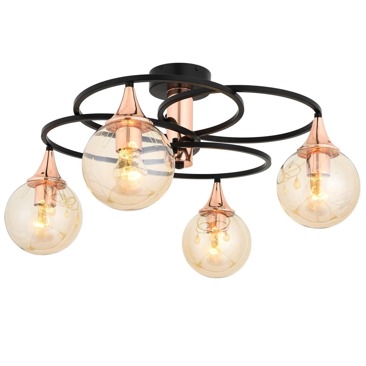 Avonni, 1661 Ailesi Siyah Boyalı Modern Avize 