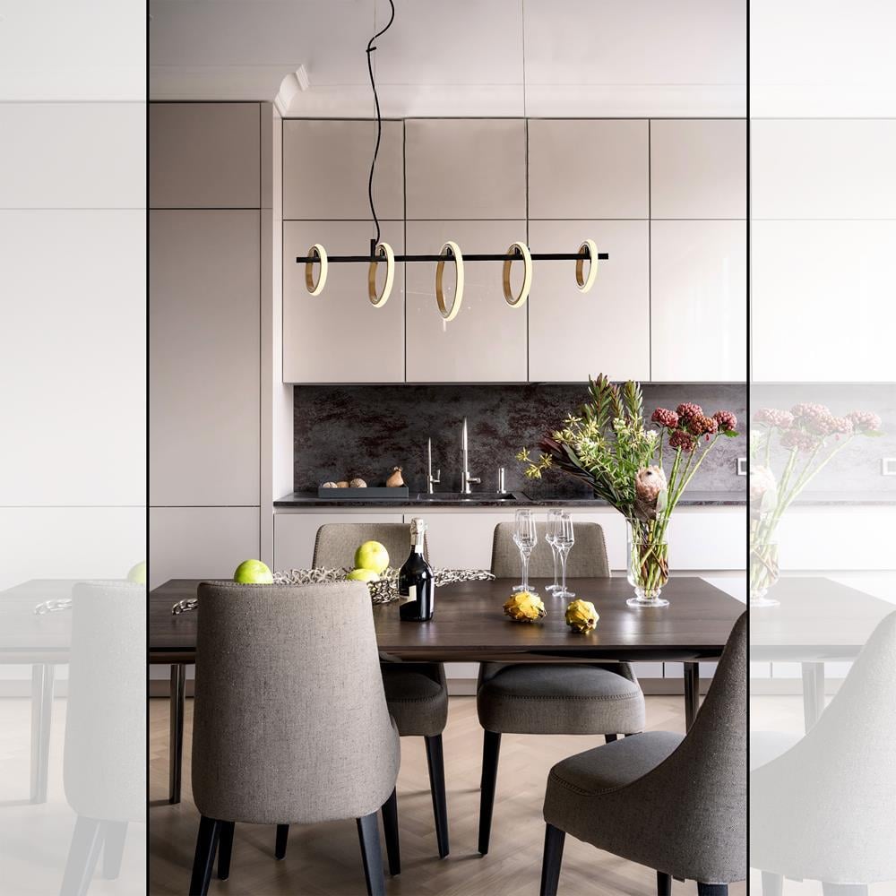 Avonni, 1873 Ailesi Sarı/Siyah Boyalı Modern Avize 