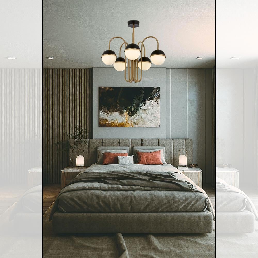 Avonni, 1895 Ailesi Siyah Boyalı ve Eskitme Kaplama Retro Avize