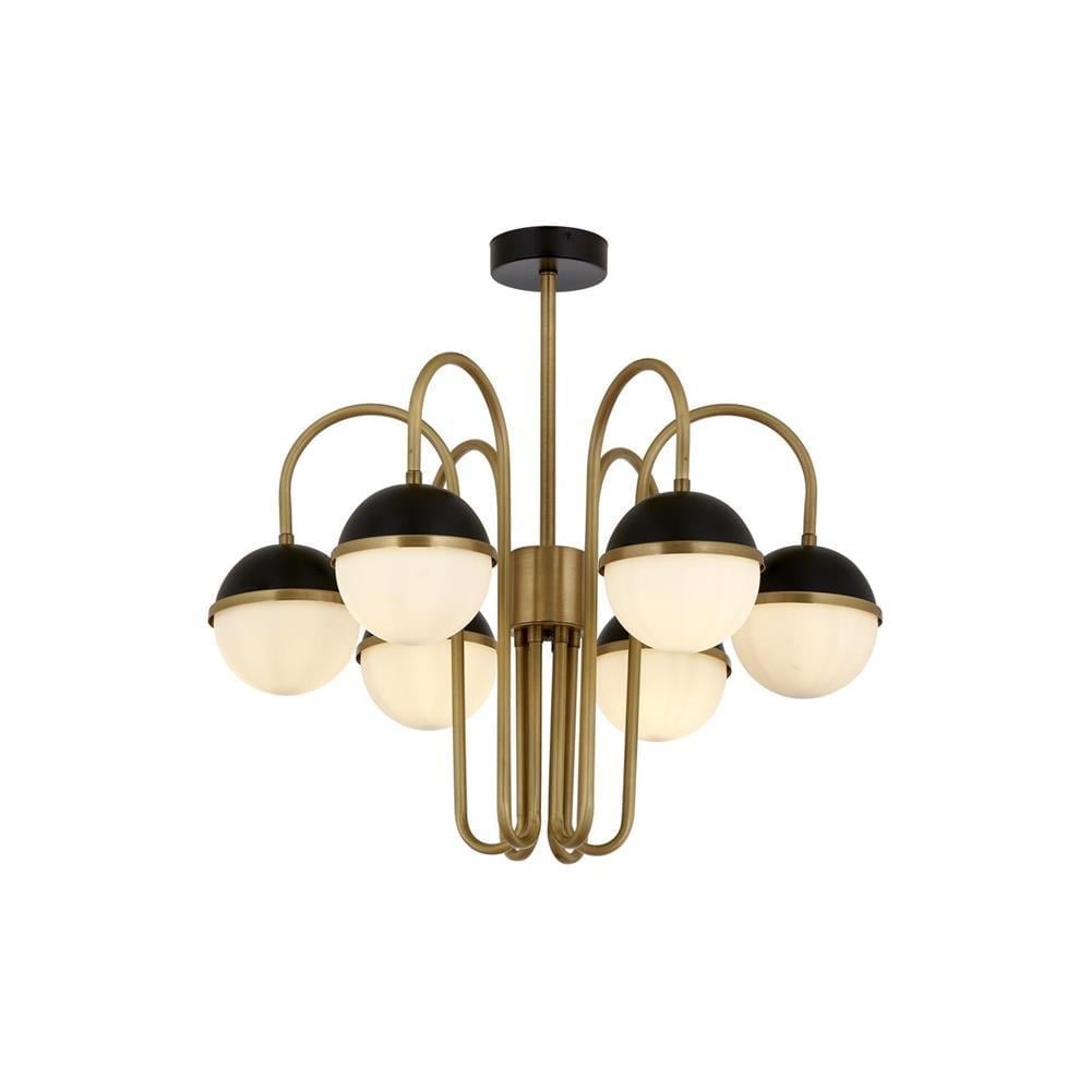 Avonni, 1895 Ailesi Siyah Boyalı ve Eskitme Kaplama Retro Avize