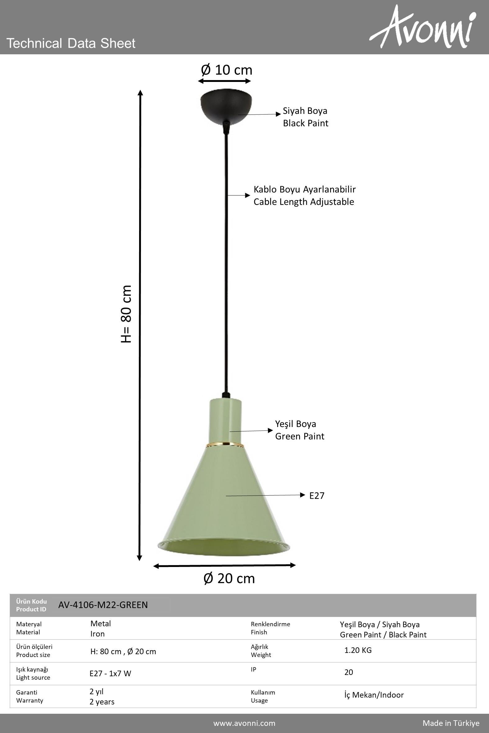 Avonni, 4106 Ailesi  Beyaz Modern Avize 