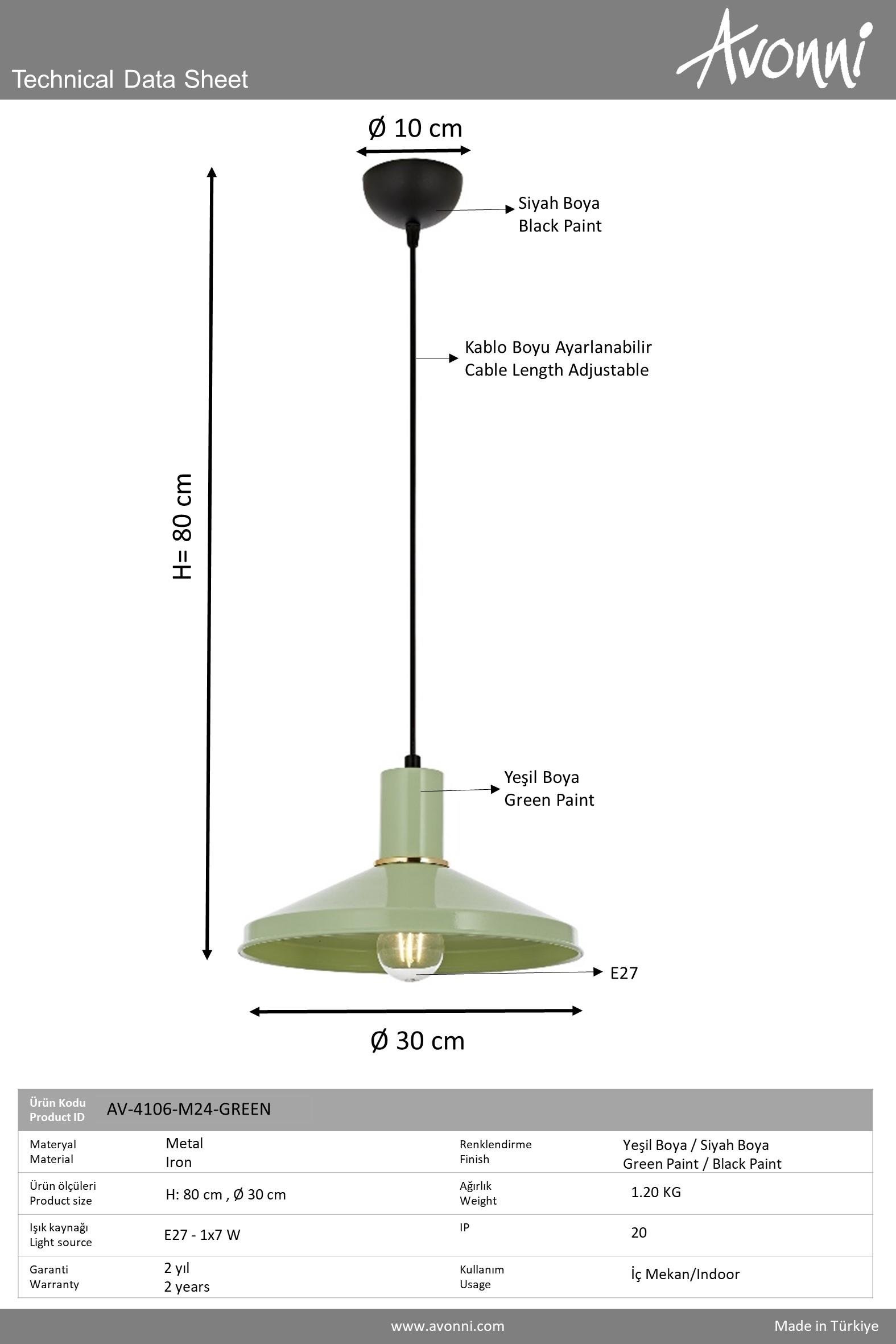 Avonni, 4106 Ailesi  Siyah Modern Avize 