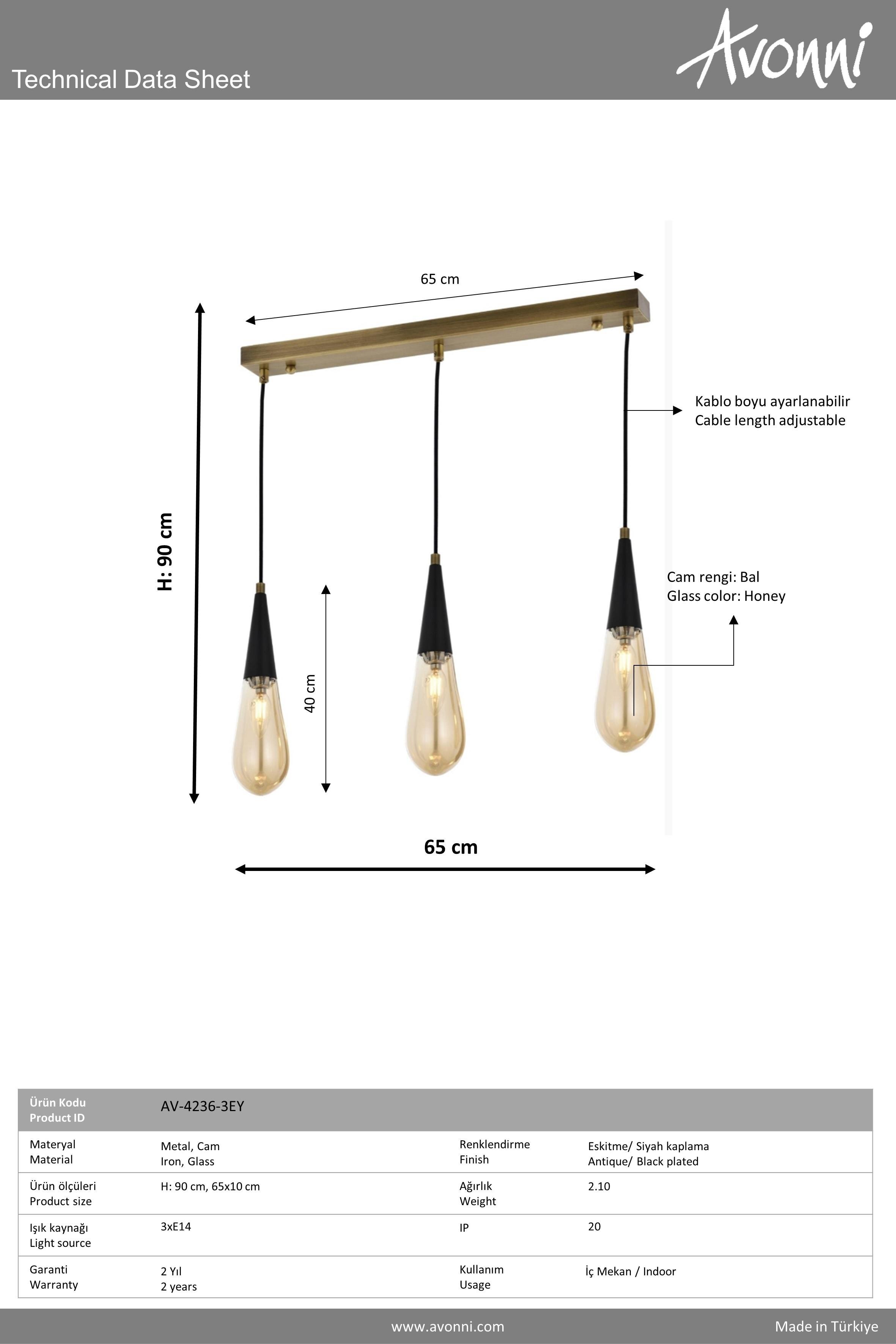 Avonni, 4236 Ailesi Eskitme Kaplama Modern Avize 