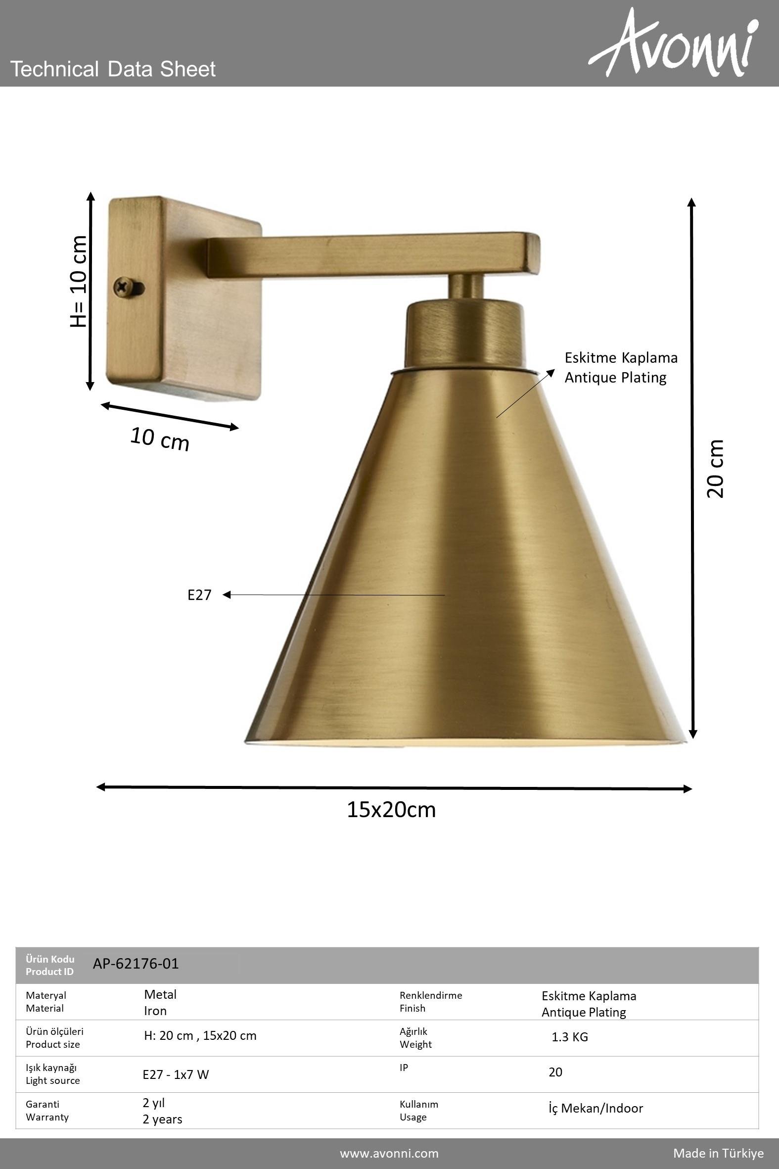 Eskitme Kaplama Aplik AVONNİ-AP-62176-01