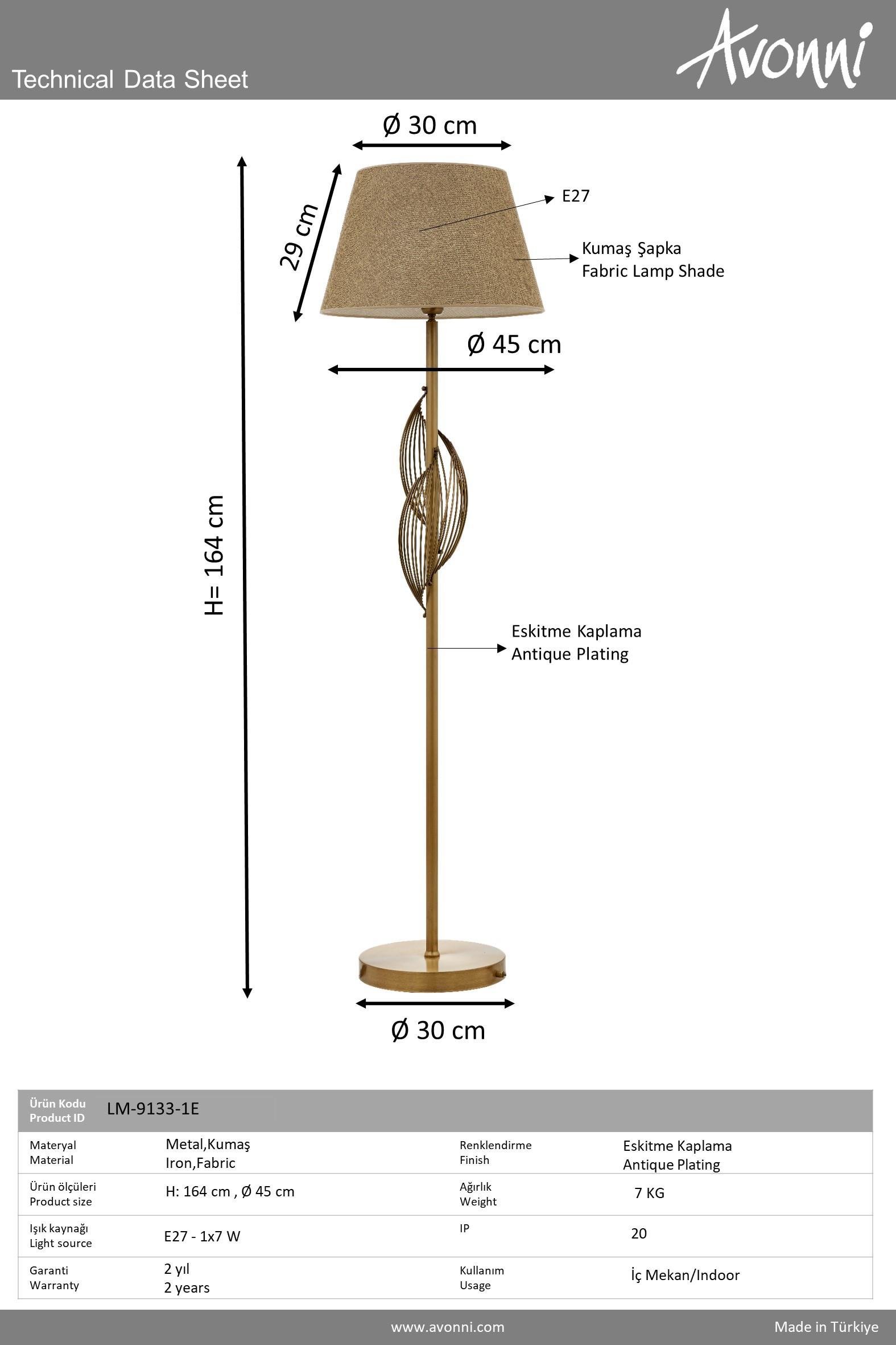Eskitme Kaplama Lambader AVONNI LM-9133-1E