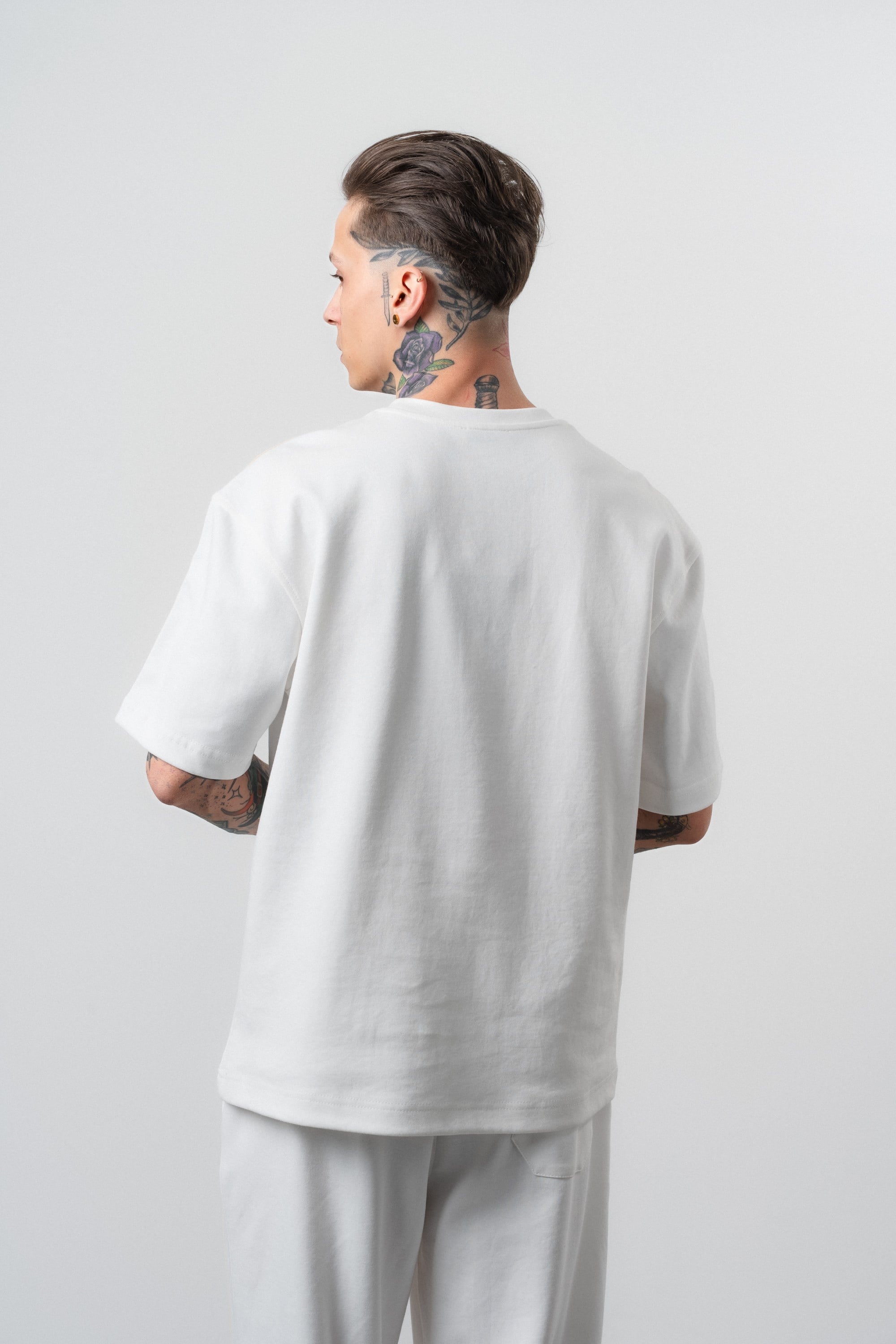 Erkek 07 Şerit Detaylı Regular Fit T-Shirt Ekru