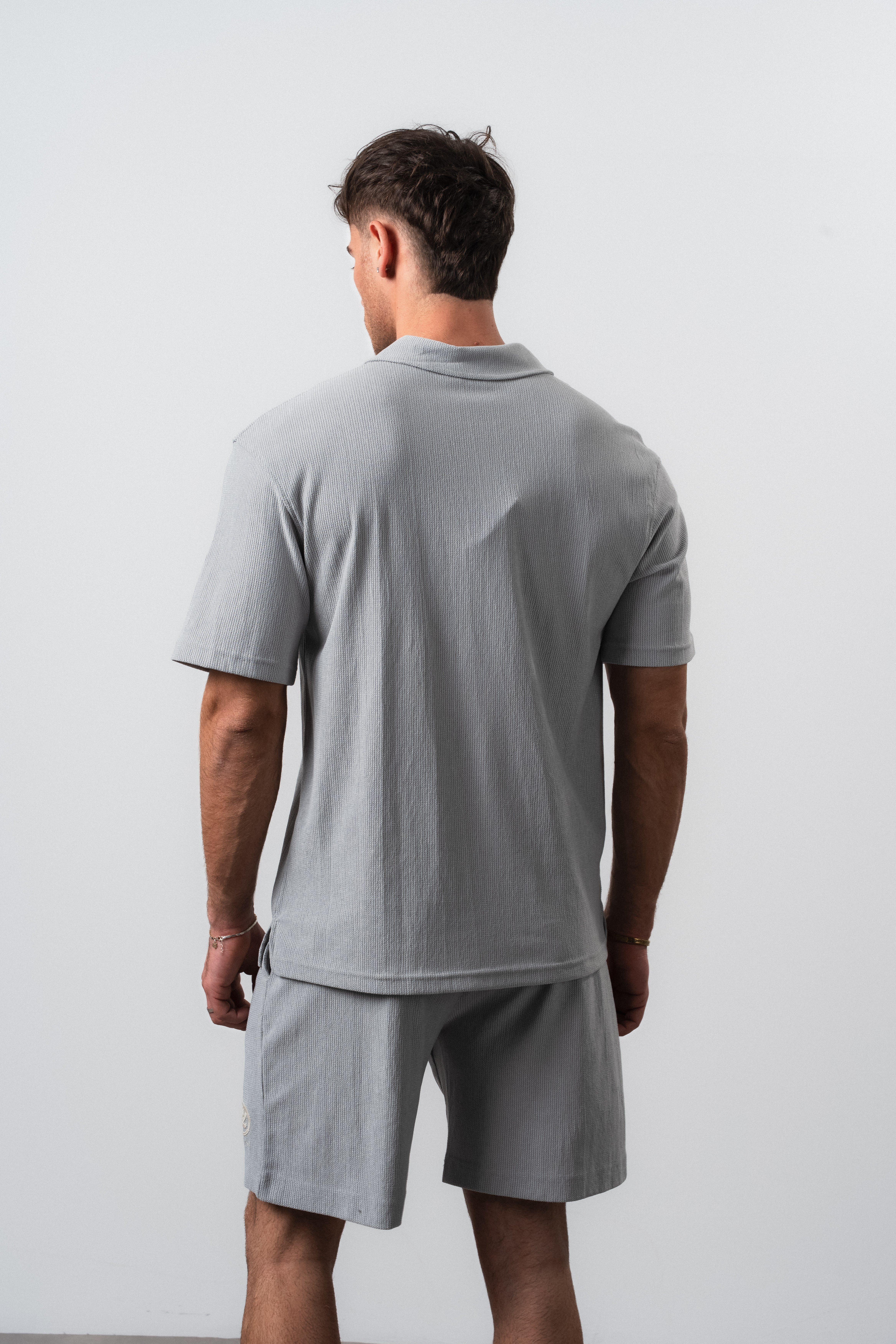 Erkek 242 Nakışlı Regular Fit T-Shirt Gri