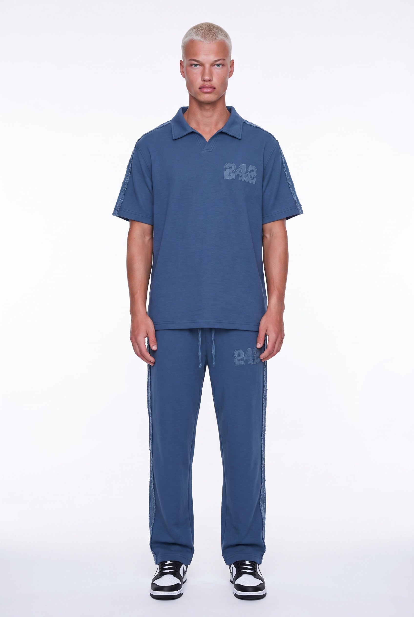 Erkek 242 Şerit Detaylı Regular Fit Eşofman Takımı Lacivert