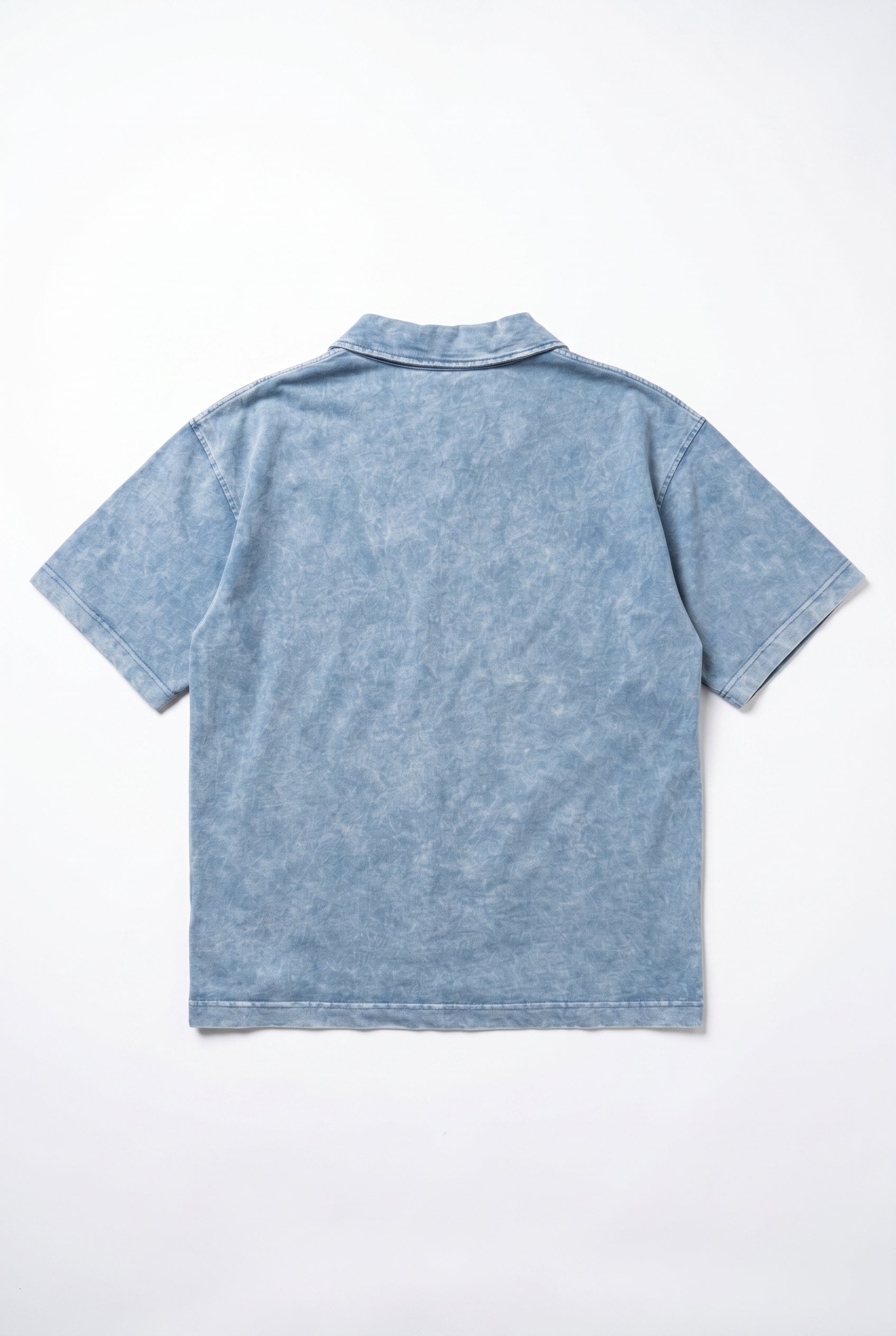 Erkek 24207 Baskılı Yıkamalı Oversize T-Shirt Mavi