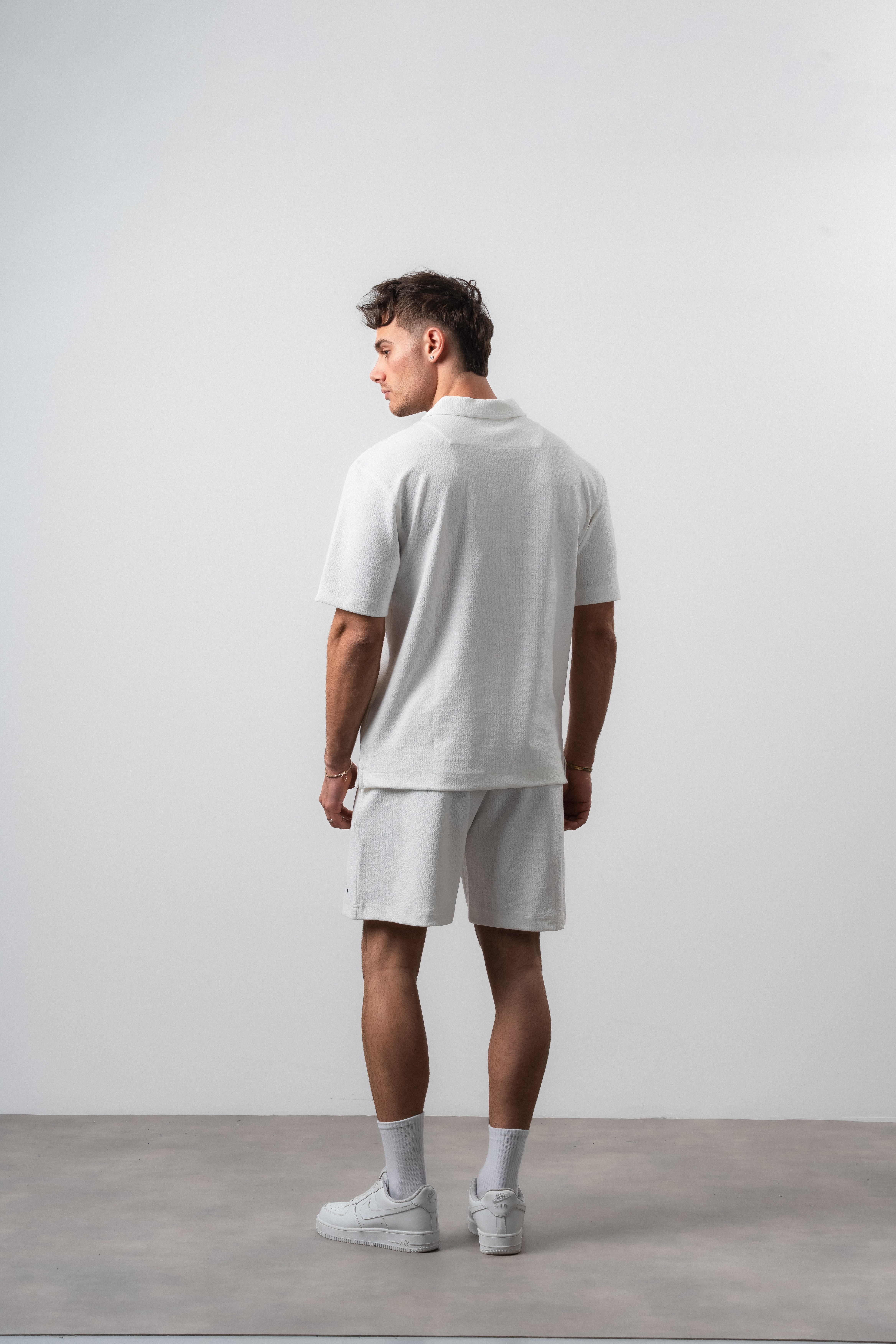 Erkek 2FLYY Yazılı Yarım Fermuarlı Regular Fit T-Shirt Ekru