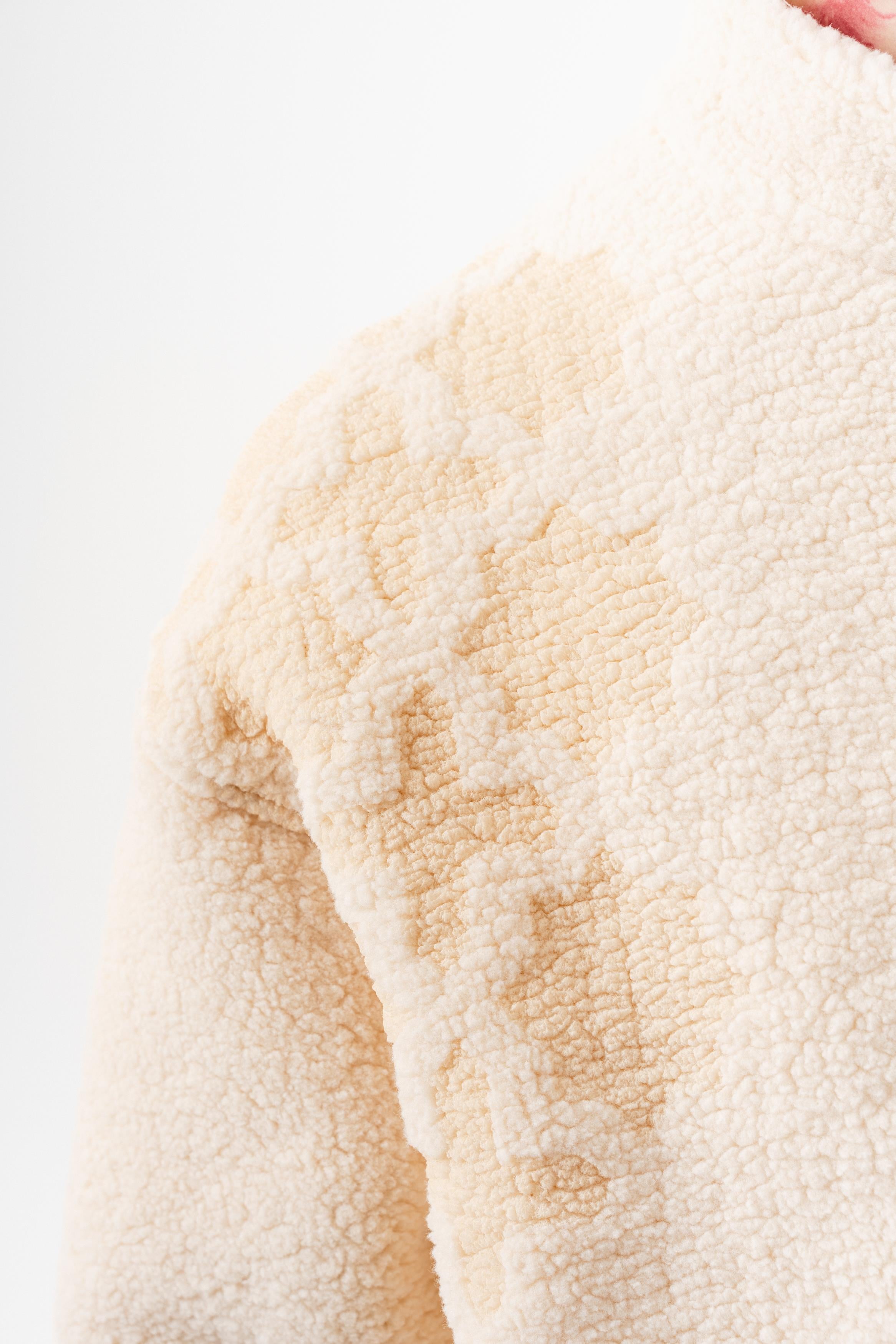 Erkek ABSTD Zip Oversize Teddy Ceket Ekru
