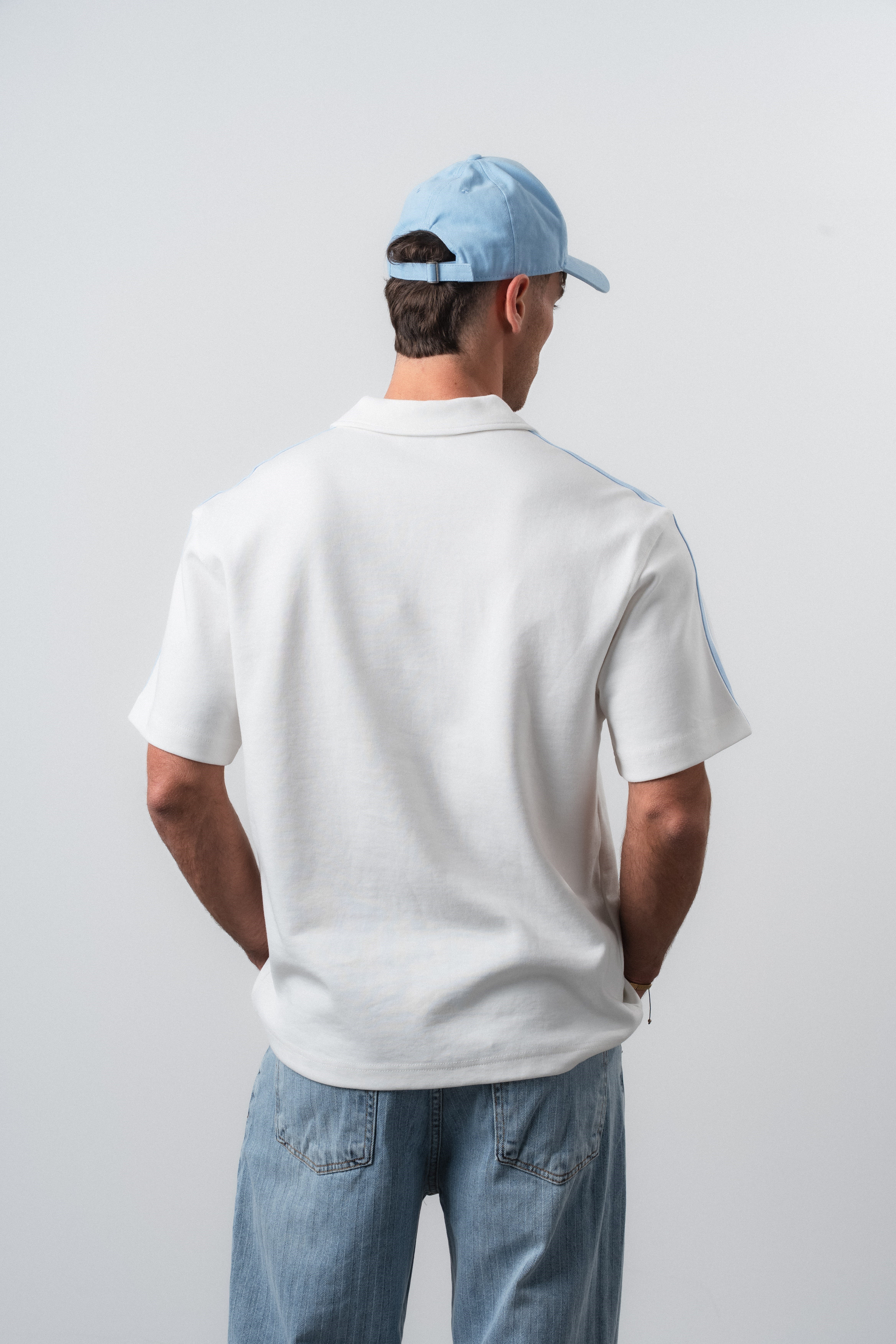 Erkek Albiceleste Dünya Kupası Regular Fit Polo Yaka Taraftar T-Shirt Ekru