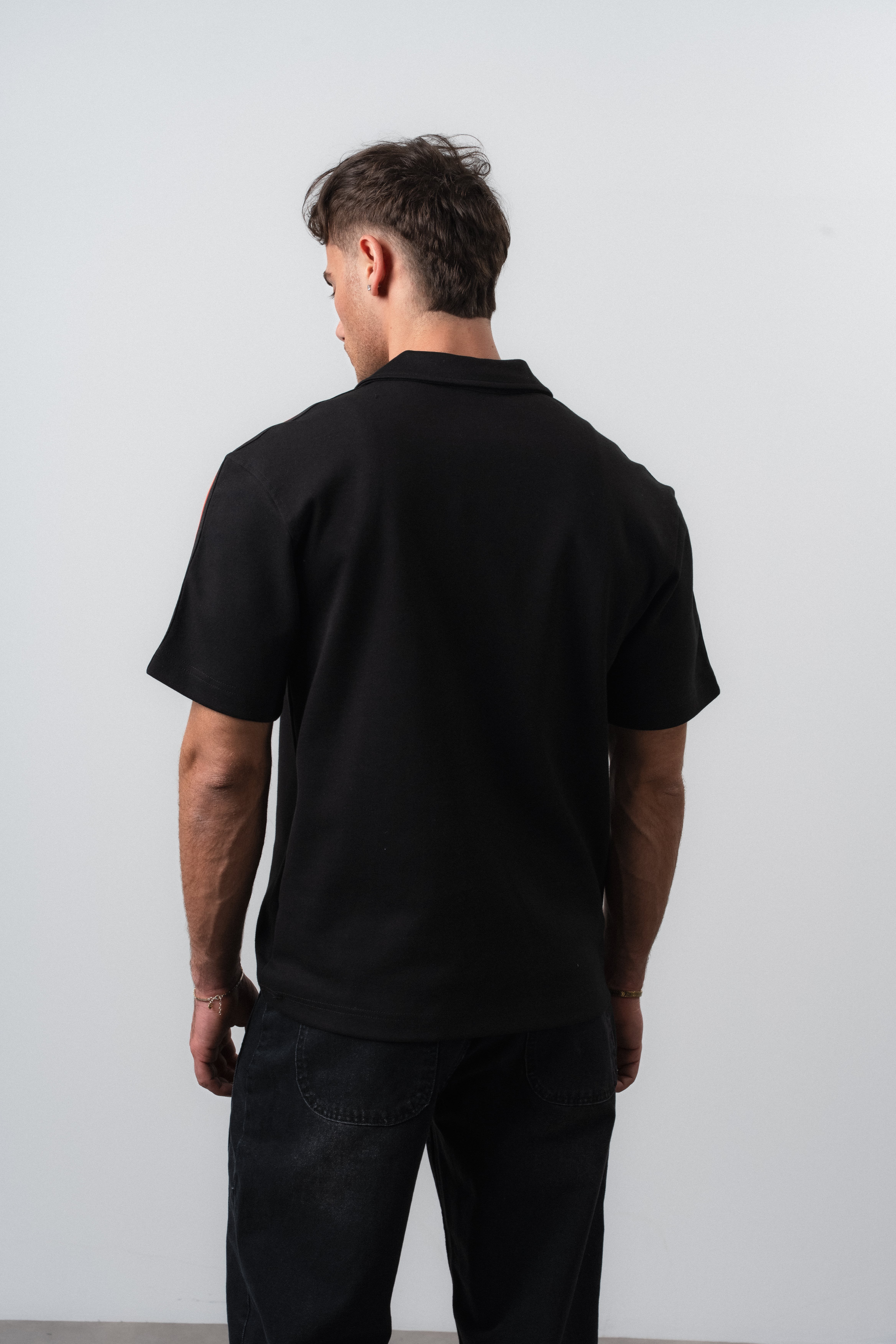 Erkek Almanya Retro Forma T-Shirt Siyah