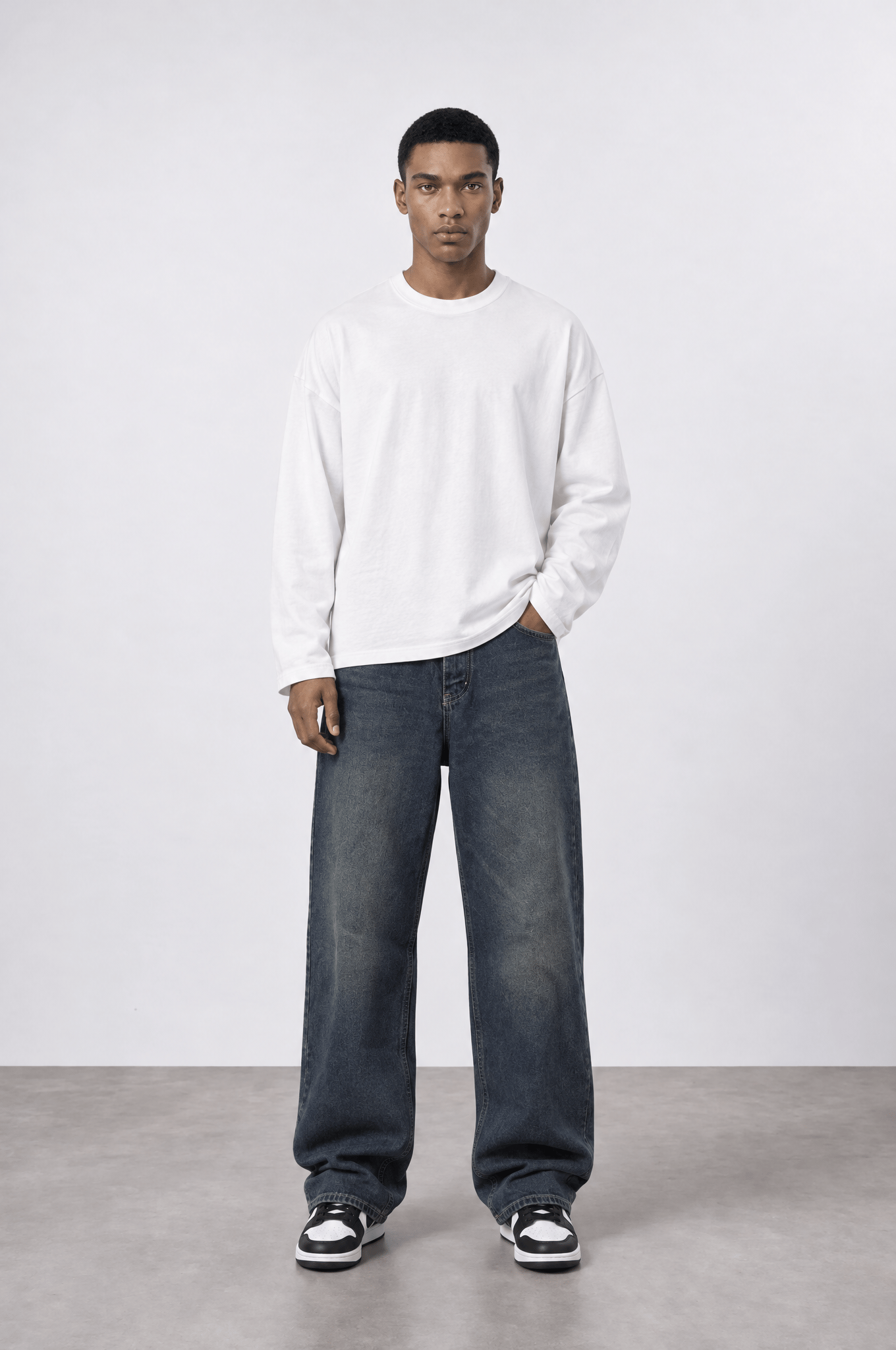 Erkek Baggy Jean Tint Mavi
