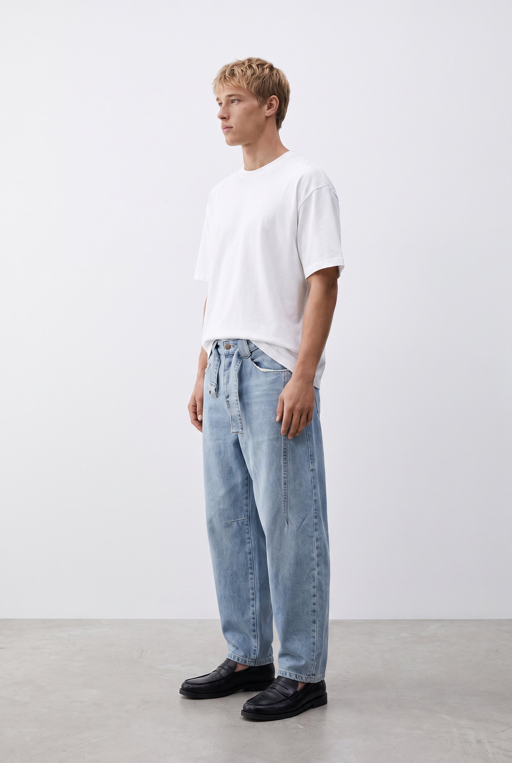 Erkek Balon Fit Jean Açık Mavi