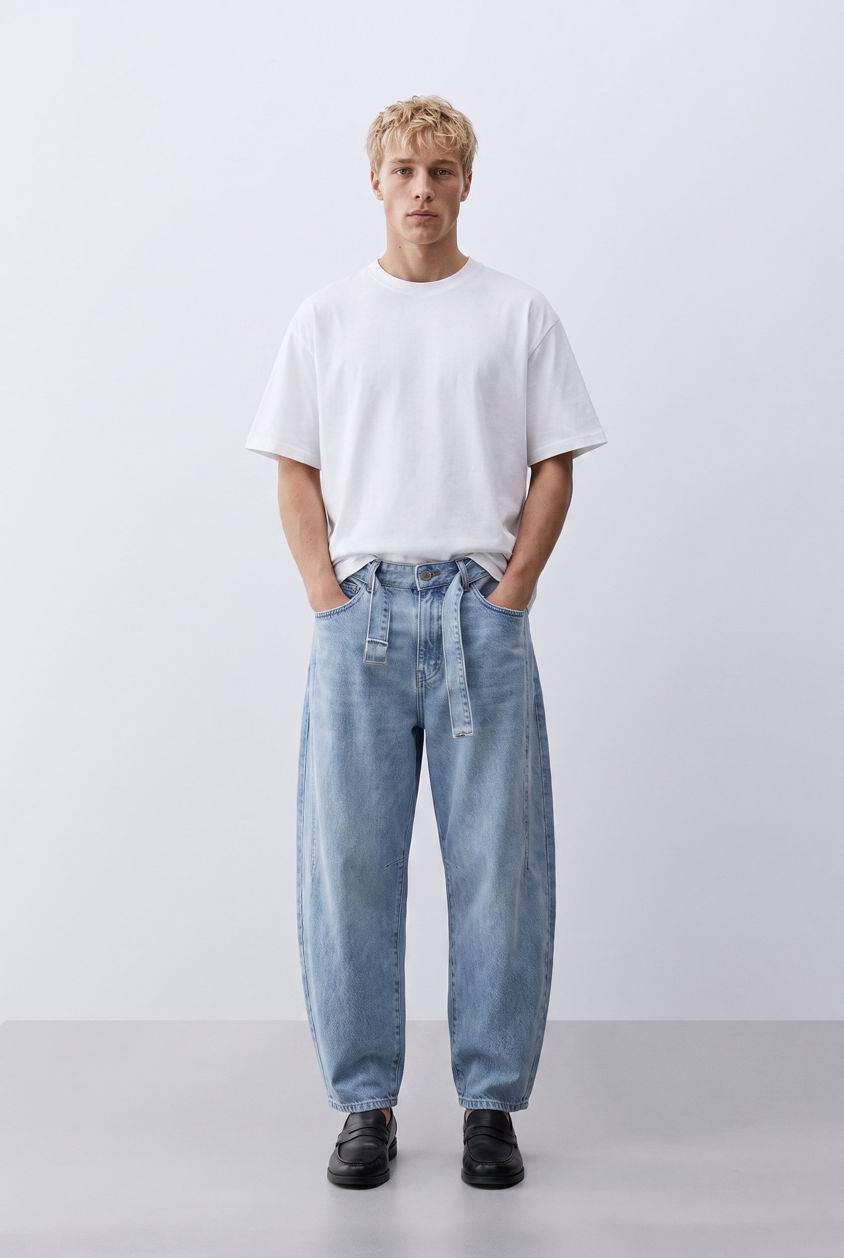Erkek Balon Fit Jean Açık Mavi