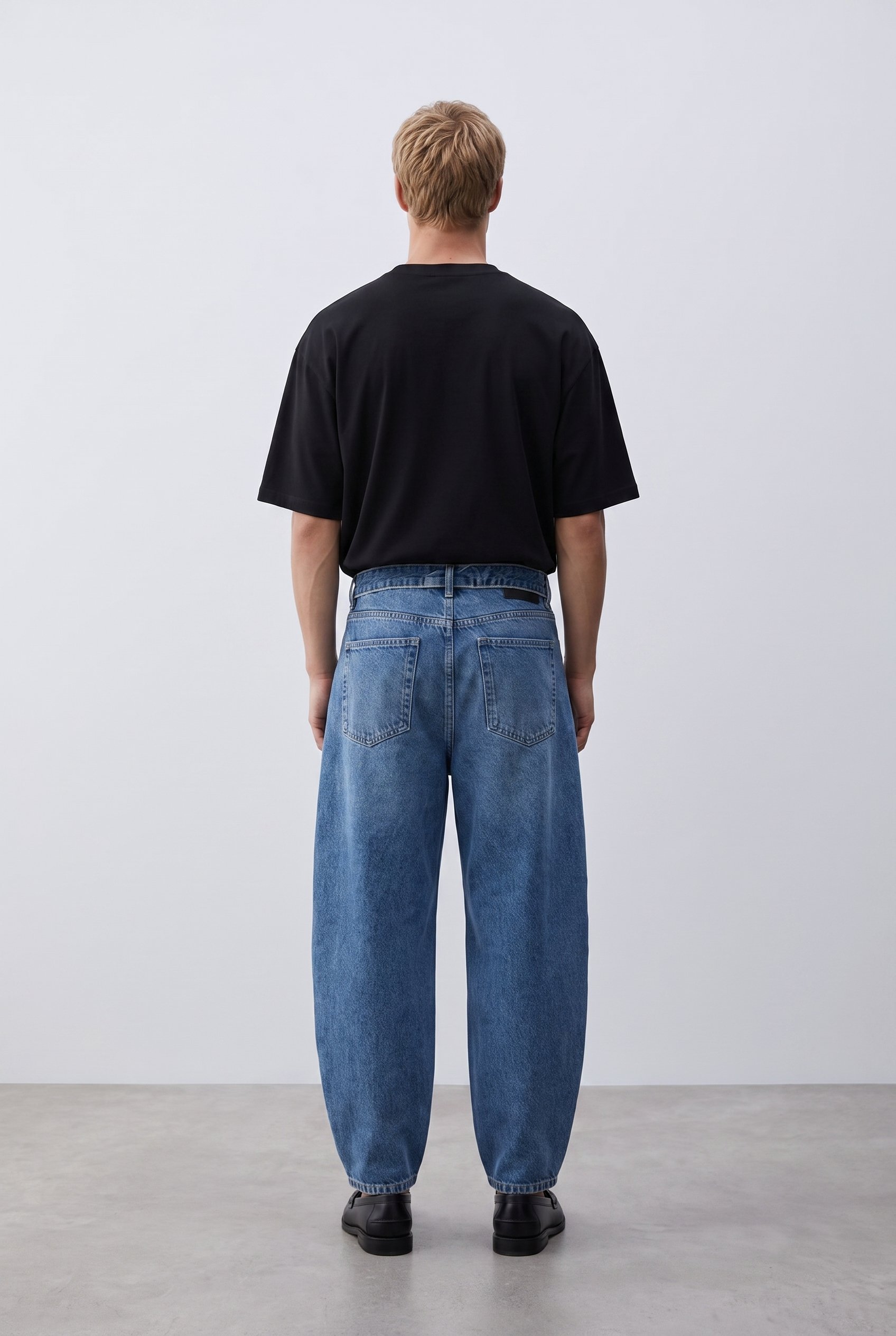 Erkek Balon Fit Jean Koyu Mavi
