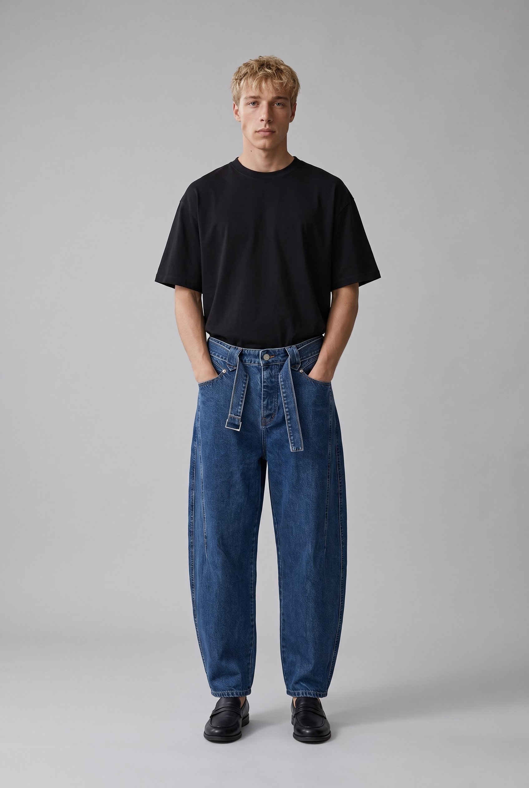 Erkek Balon Fit Jean Koyu Mavi