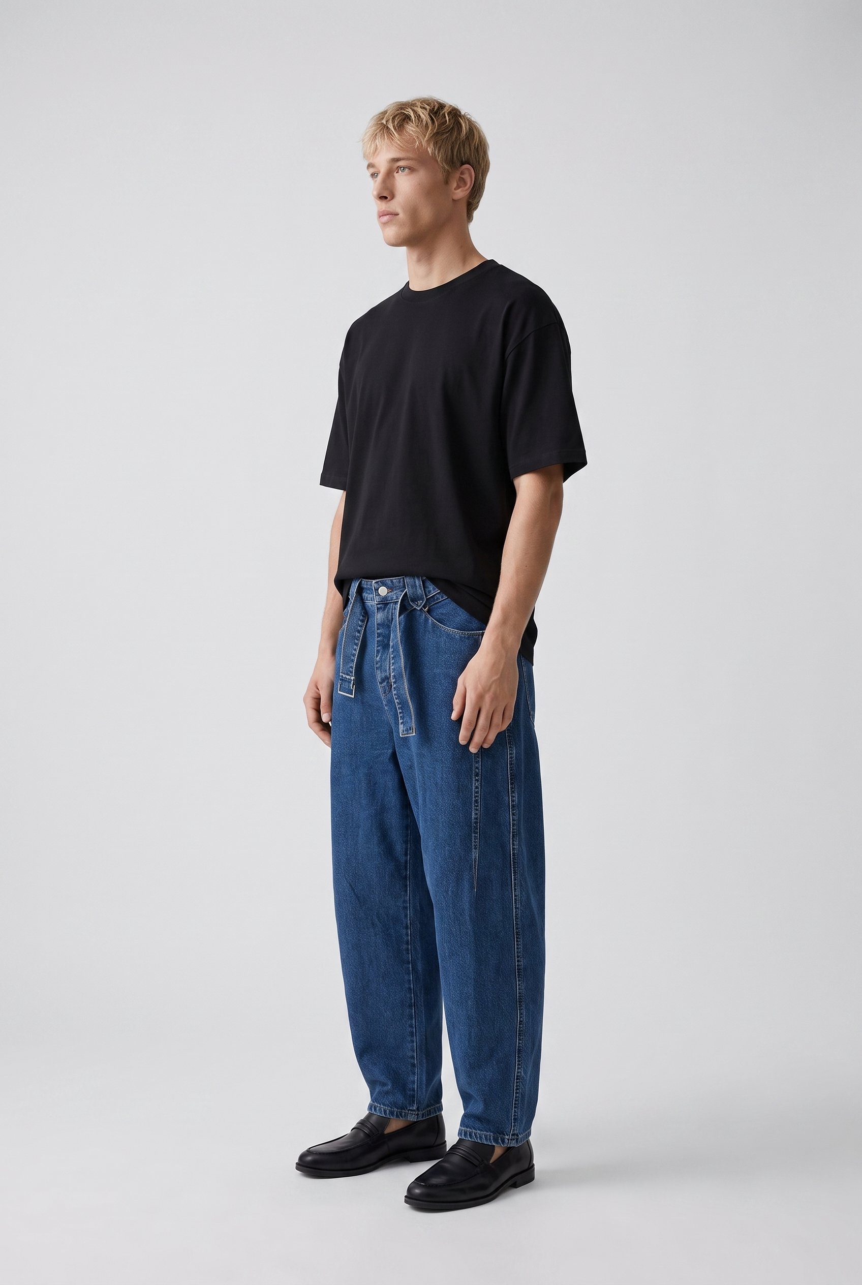 Erkek Balon Fit Jean Koyu Mavi