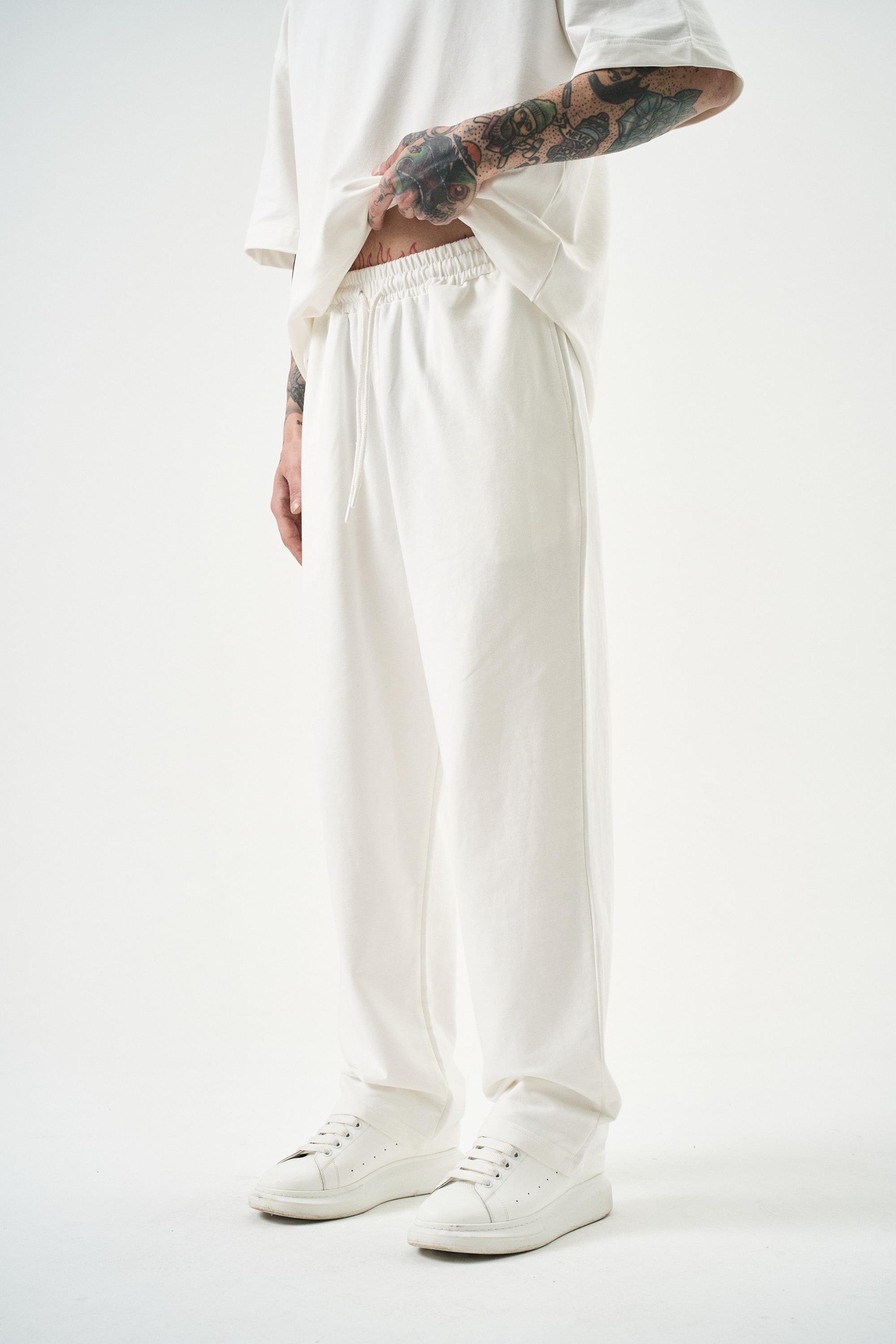 Erkek Basic Baggy Eşofman Altı Ekru