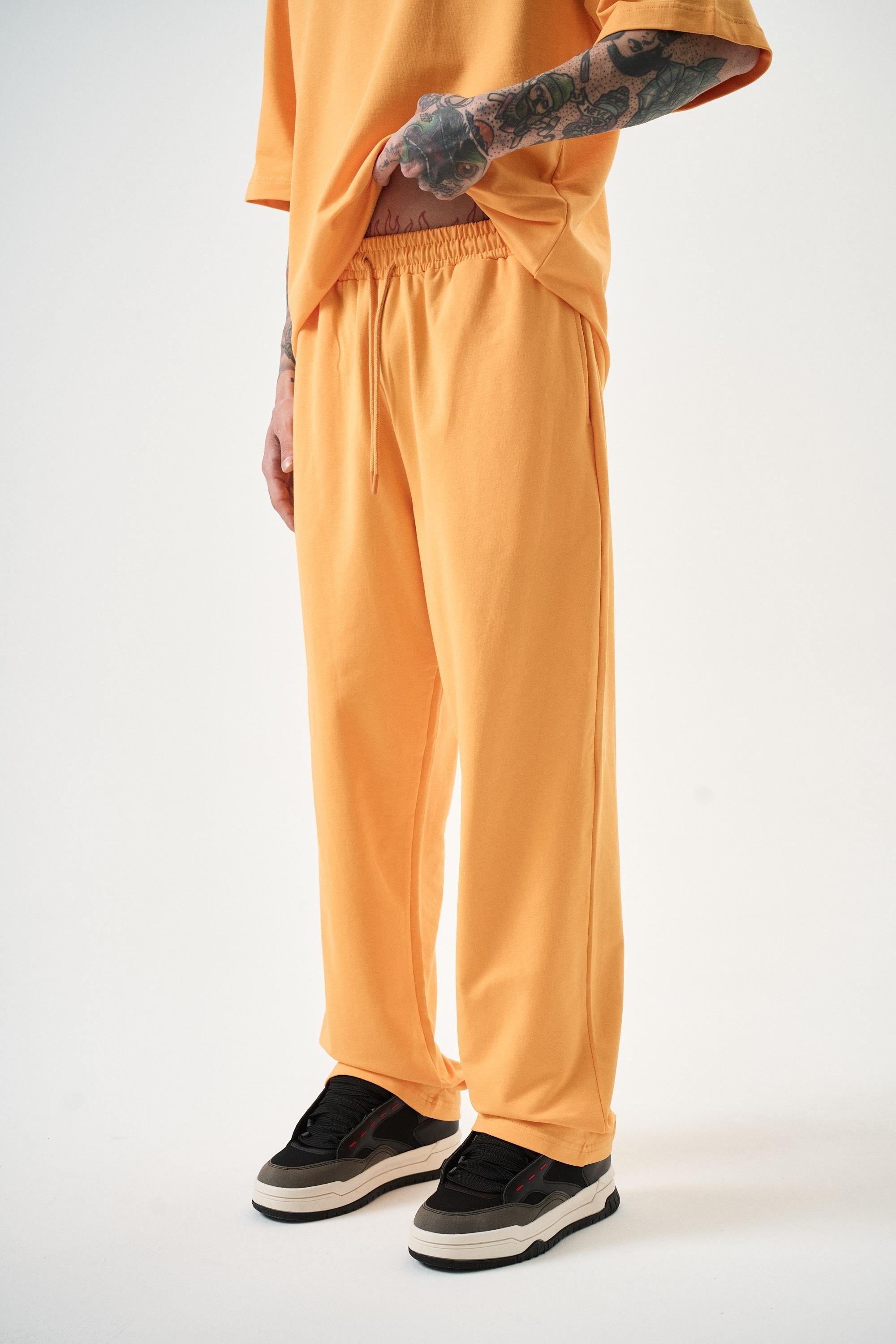 Erkek Basic Baggy Eşofman Altı Oranj