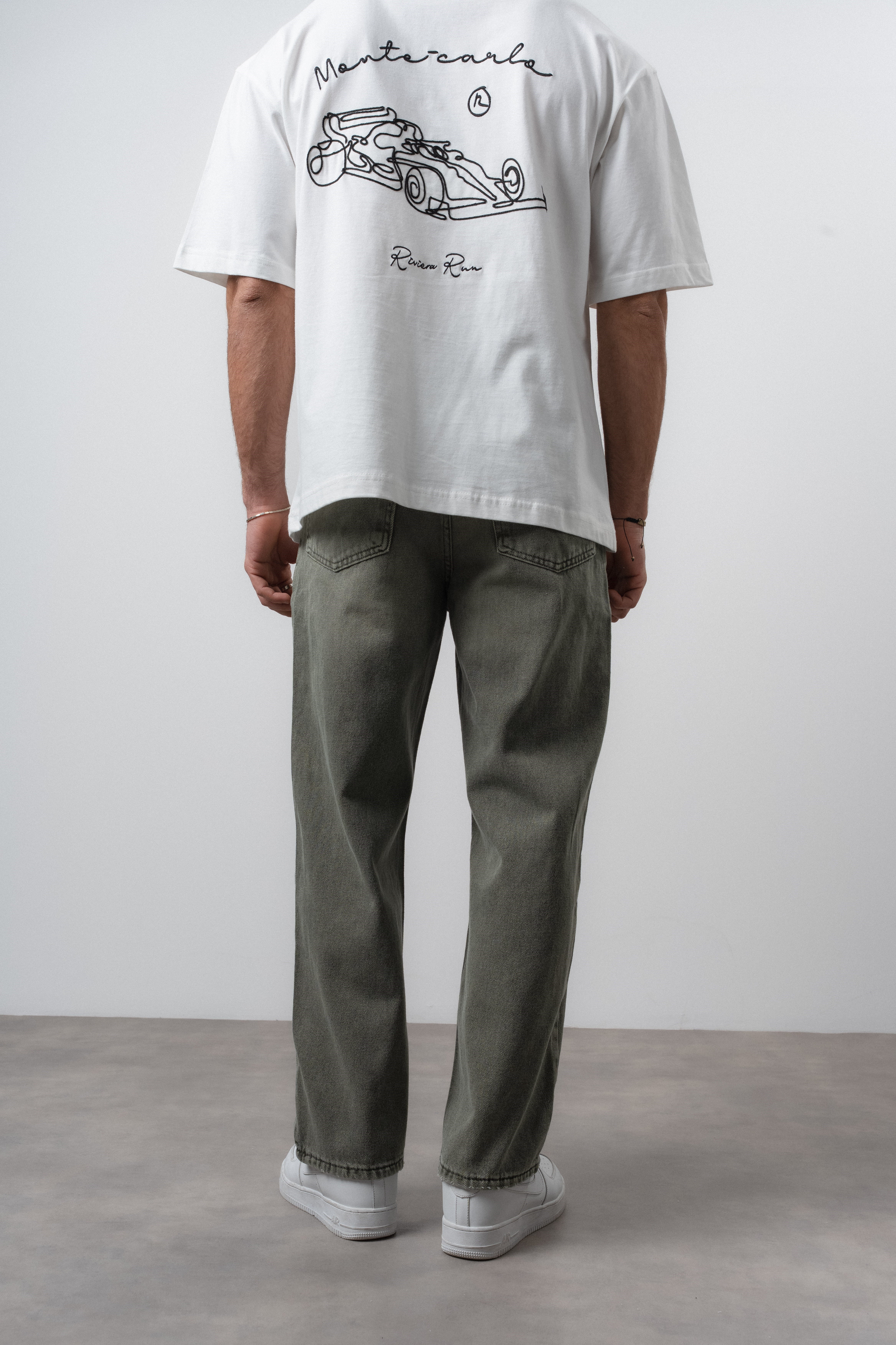 Erkek Basic Baggy Jean Haki