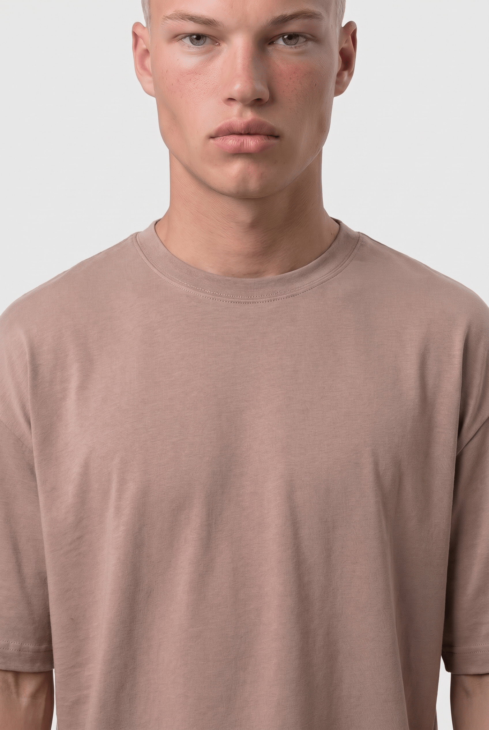 Erkek Basic Oversize T-Shirt Kahve