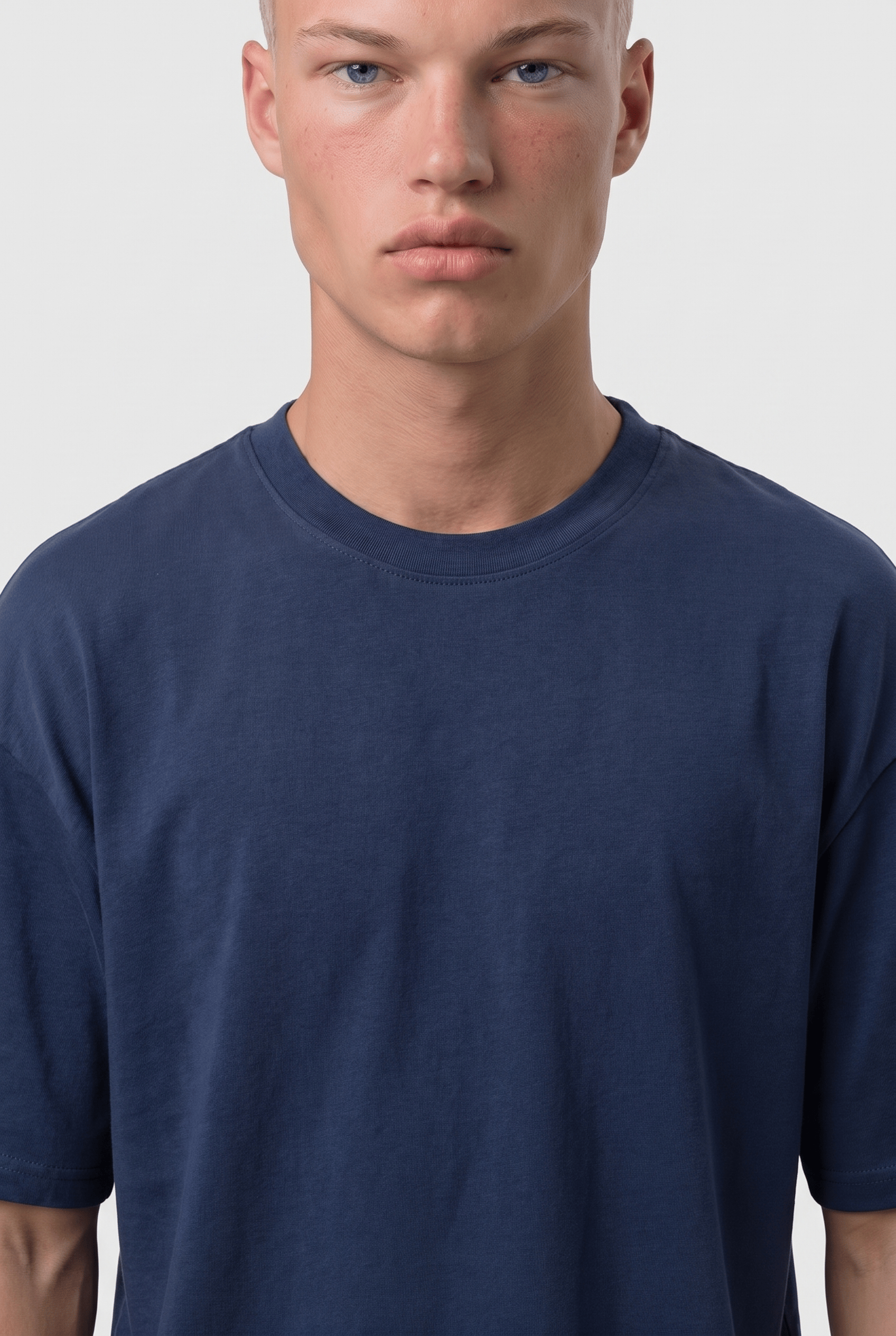 Erkek Basic Oversize T-Shirt Lacivert