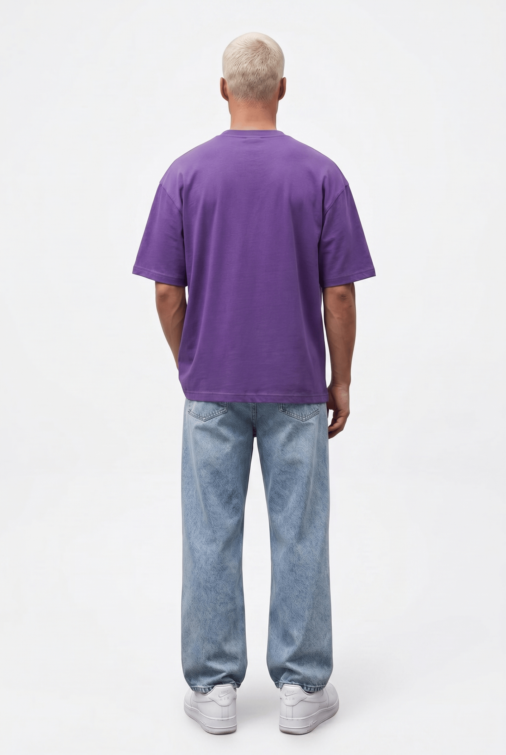 Erkek Basic Oversize T-Shirt Mor