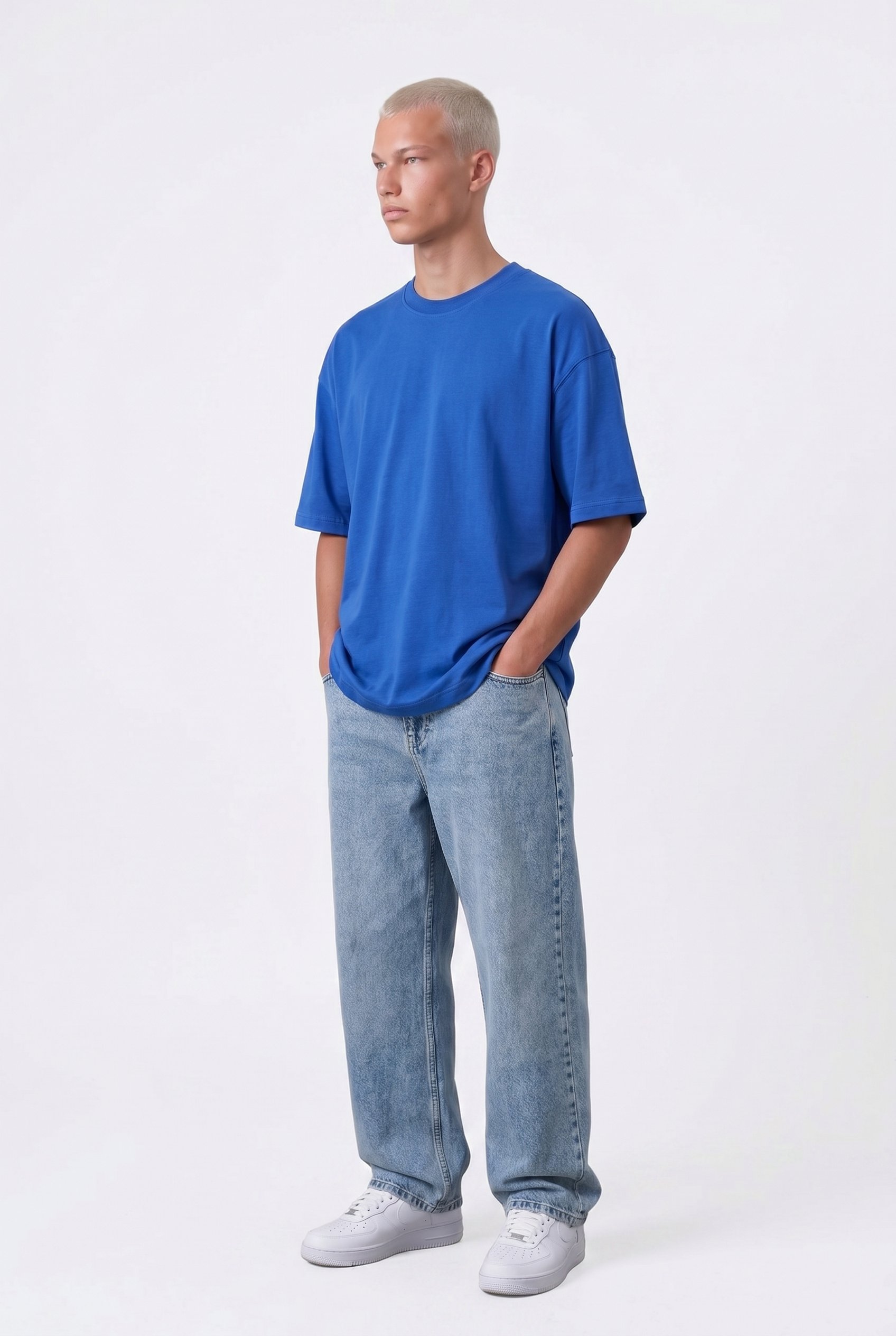 Erkek Basic Oversize T-Shirt Saks
