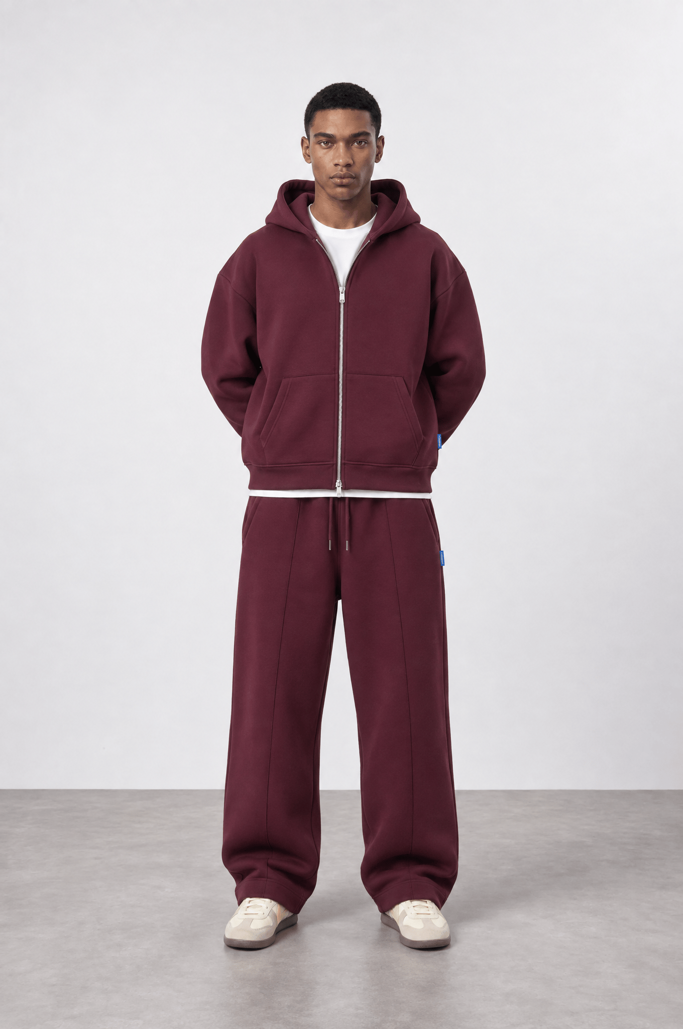 Erkek Basic Panda Baggy Eşofman Altı Bordo