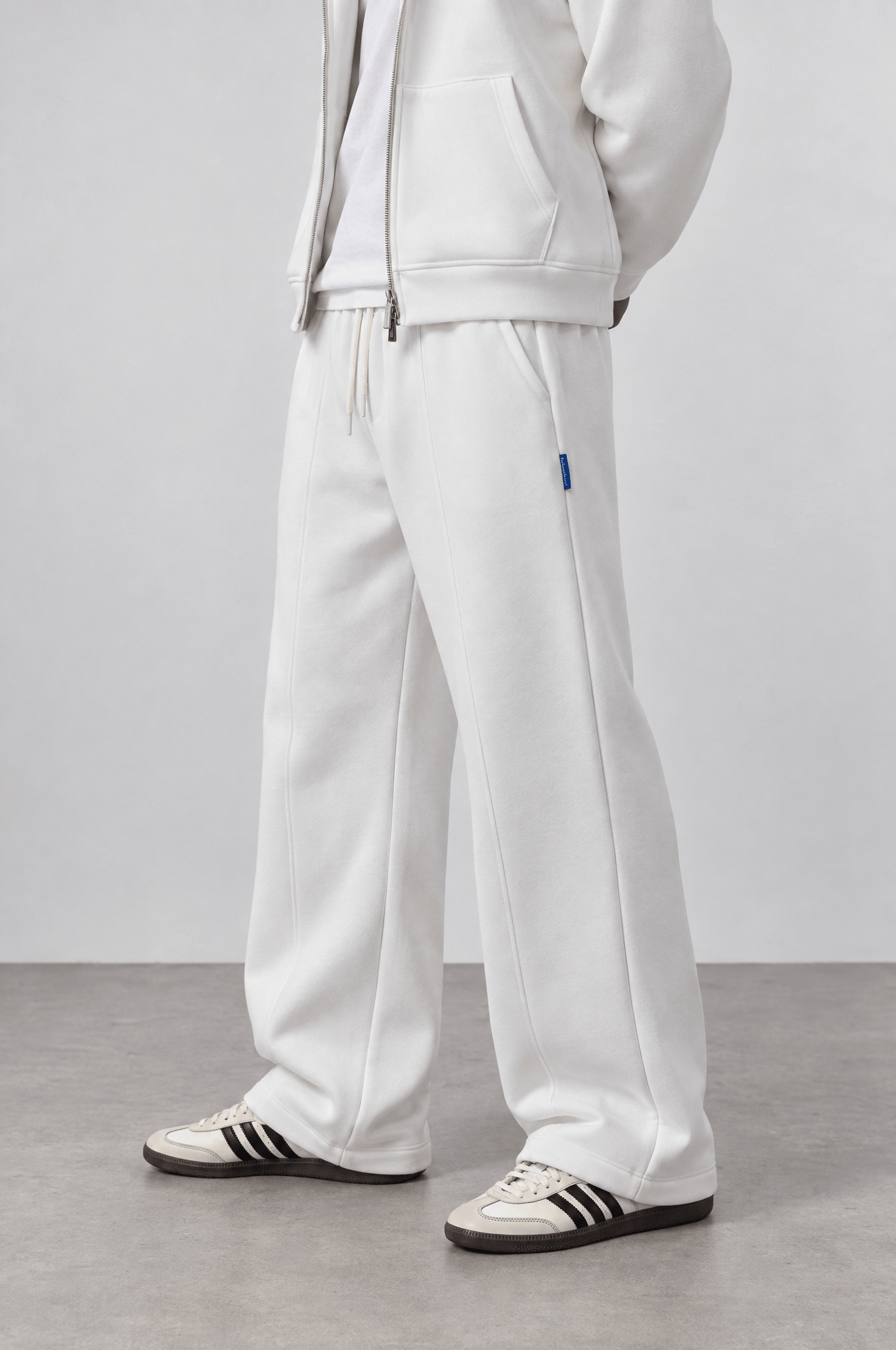 Erkek Basic Panda Baggy Eşofman Altı Ekru