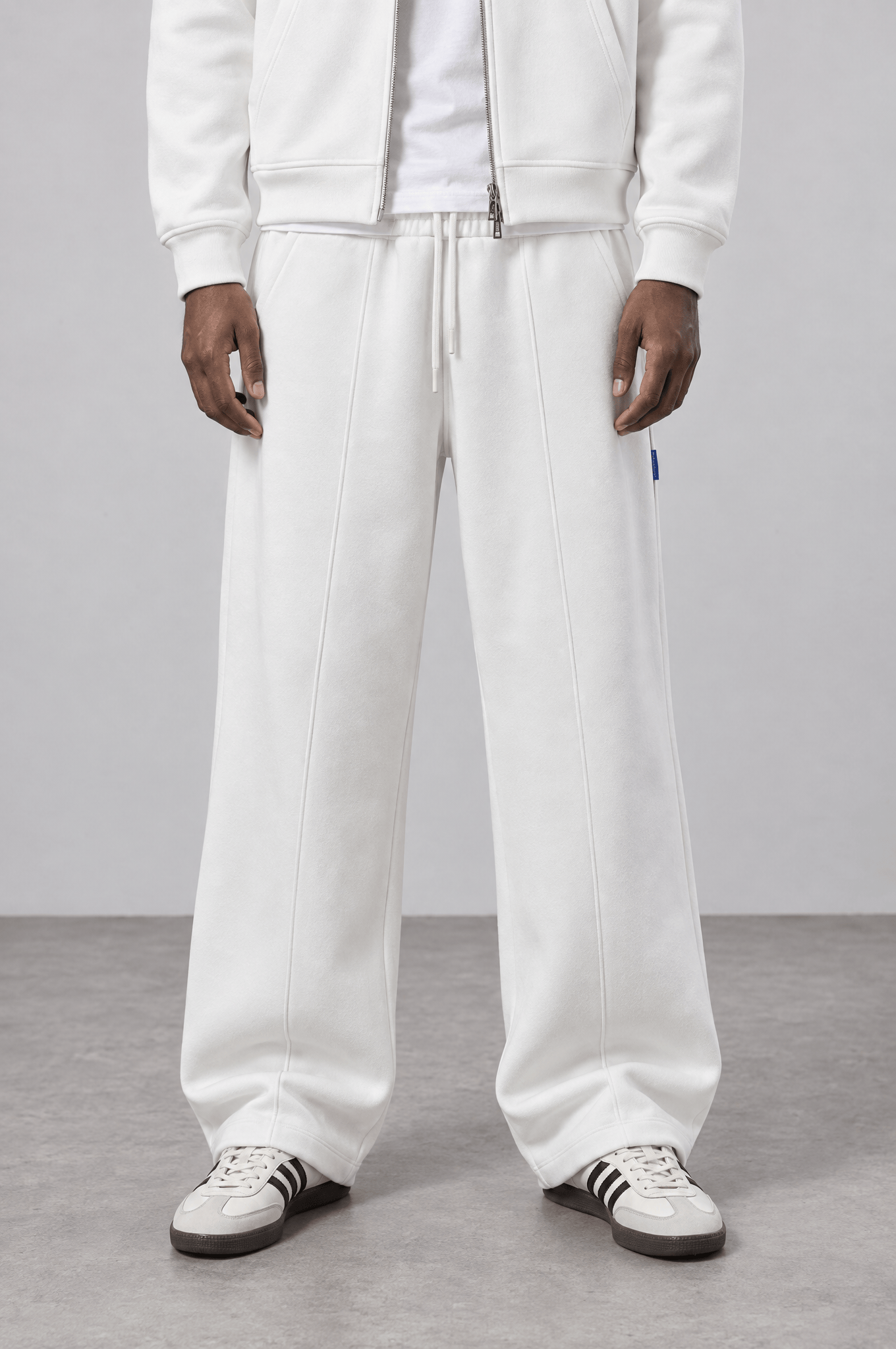 Erkek Basic Panda Baggy Eşofman Altı Ekru