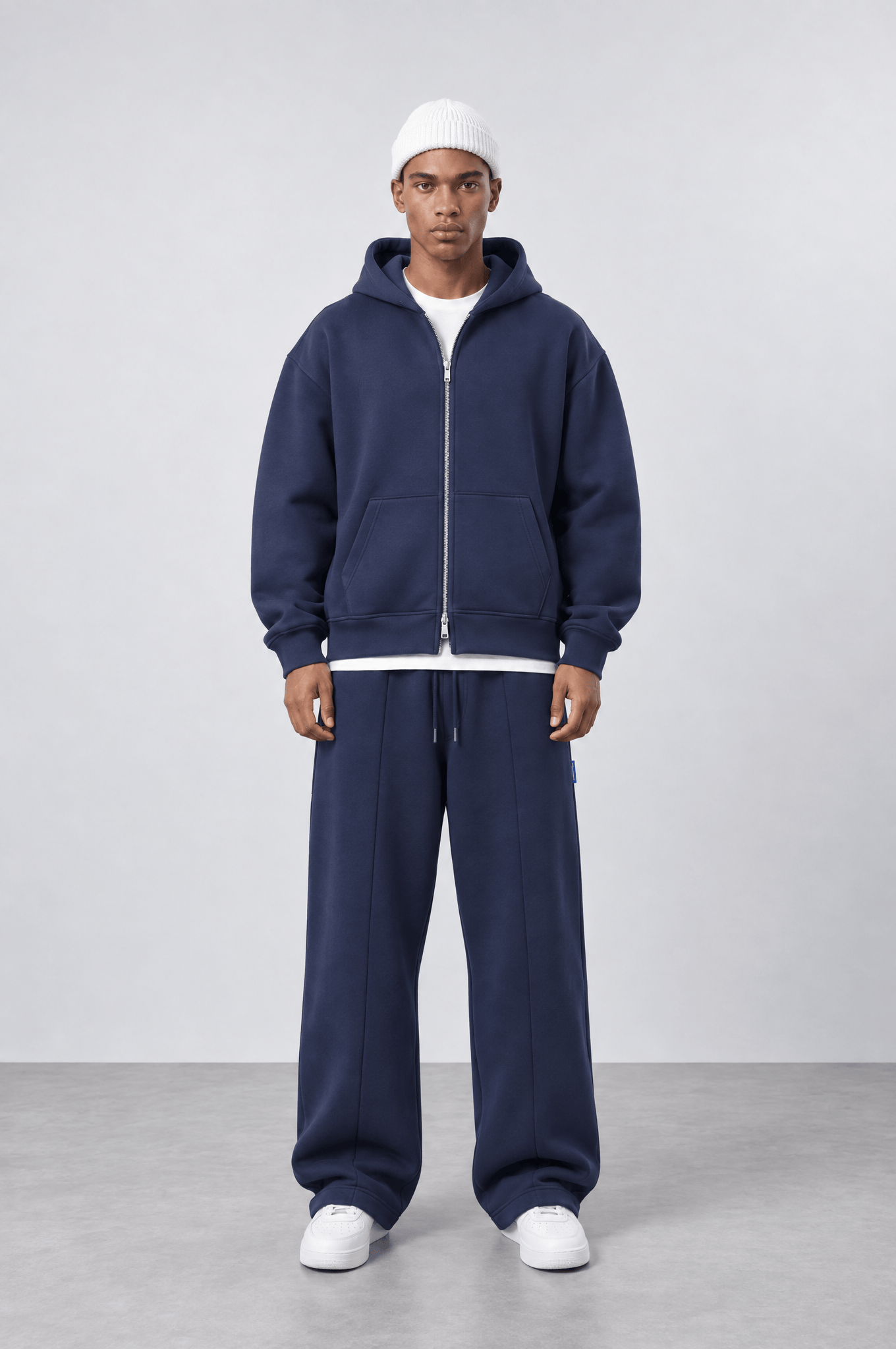 Erkek Basic Panda Baggy Eşofman Altı Lacivert