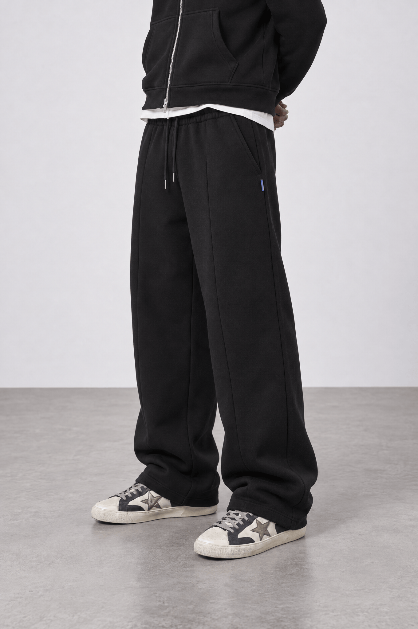 Erkek Basic Panda Baggy Eşofman Altı Siyah