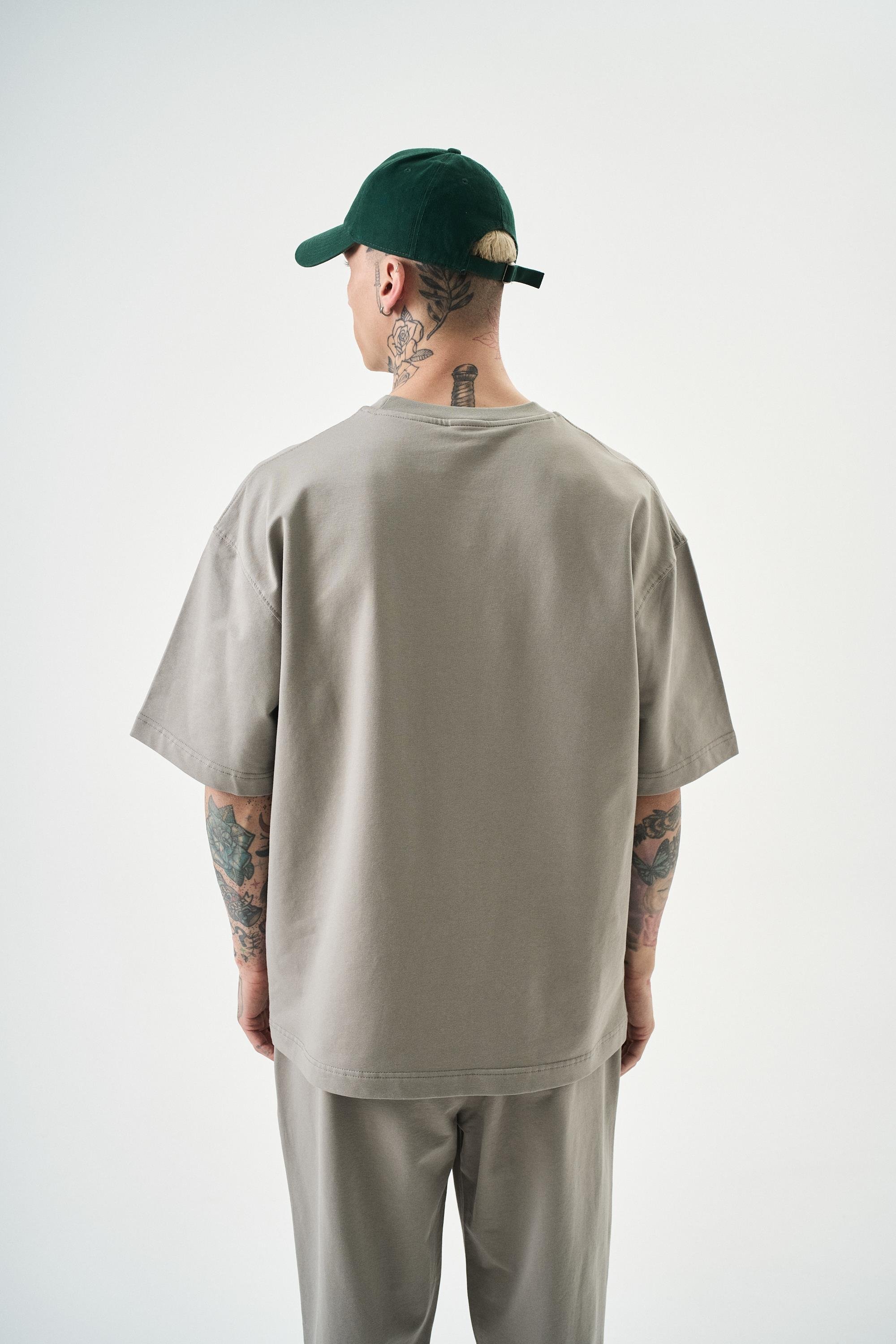 Erkek Basic T-Shirt Gri