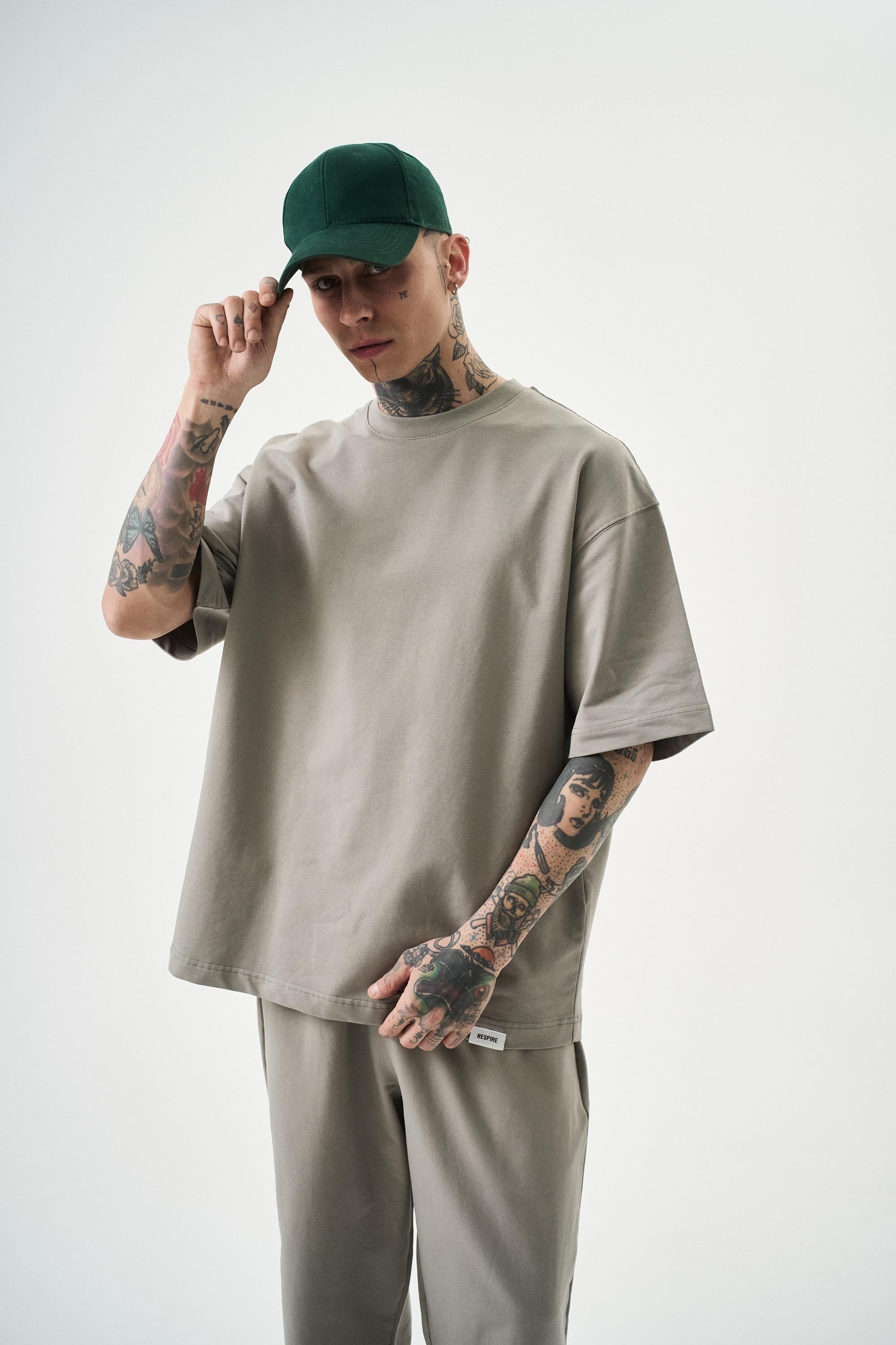 Erkek Basic T-Shirt Gri