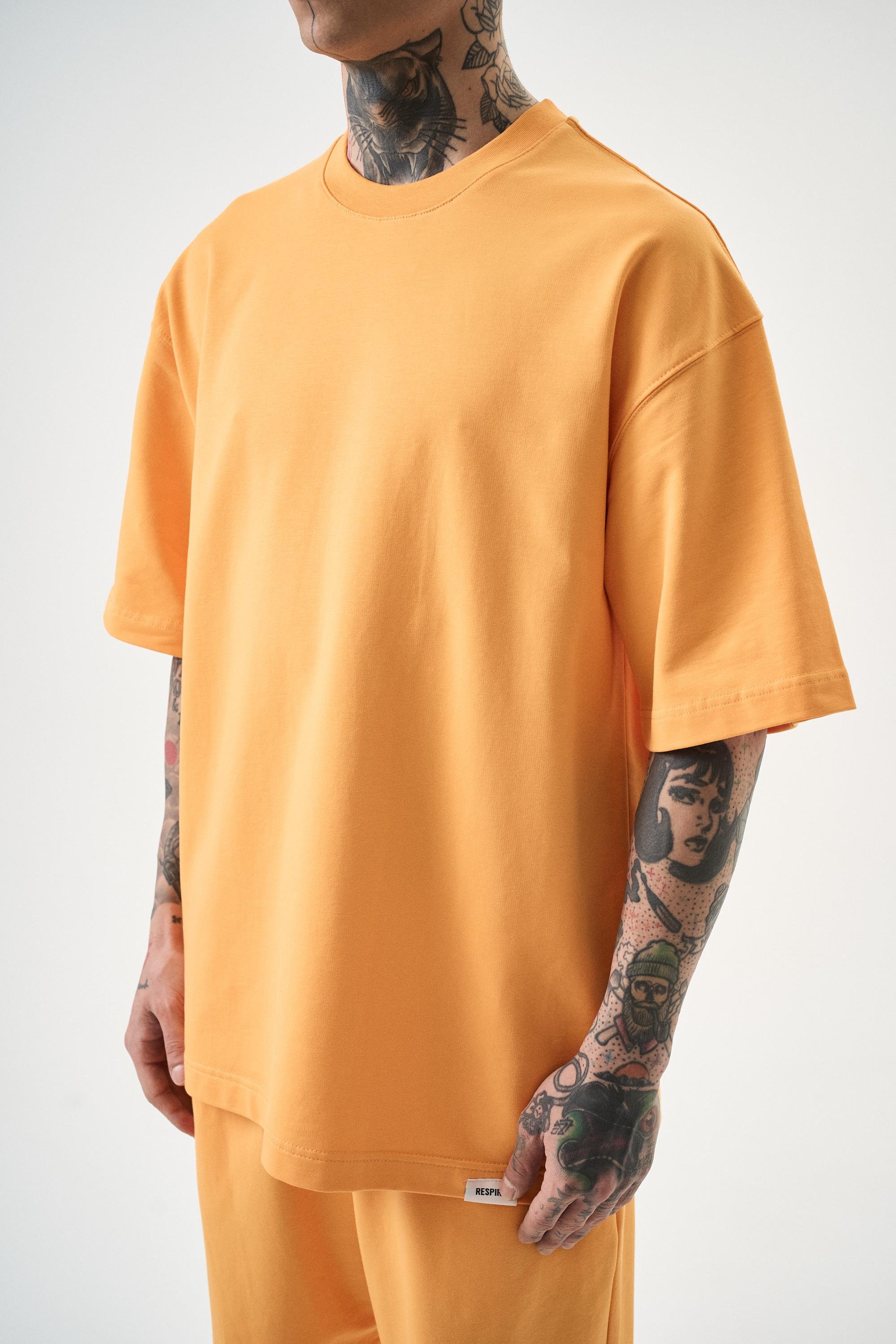 Erkek Basic T-Shirt Oranj