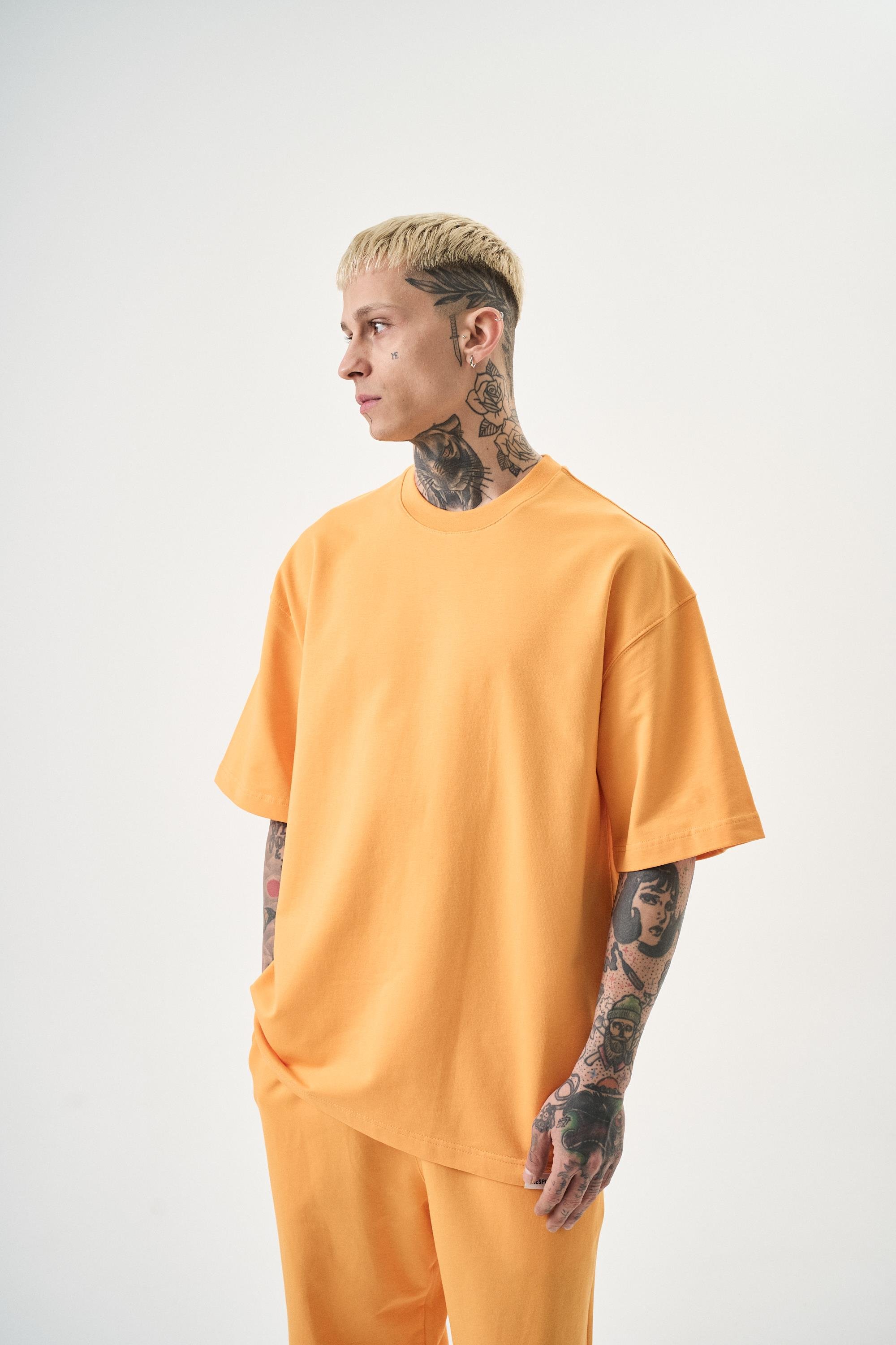 Erkek Basic T-Shirt Oranj
