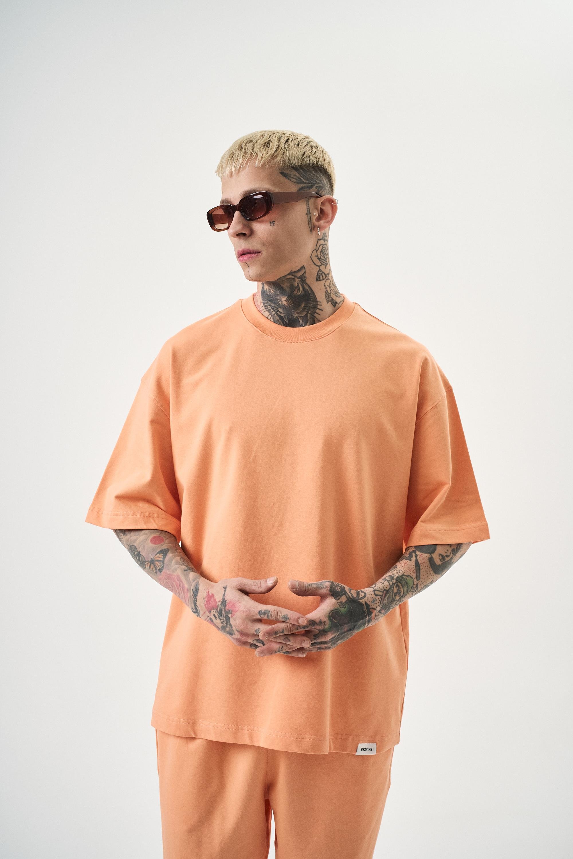 Erkek Basic T-Shirt Şeftali