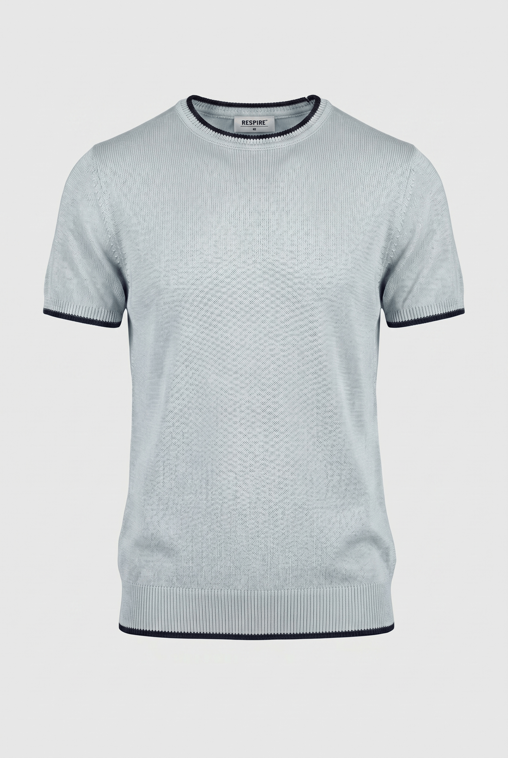 Erkek Bisiklet Yaka Regular Fit Triko T-Shirt Bebe Mavi