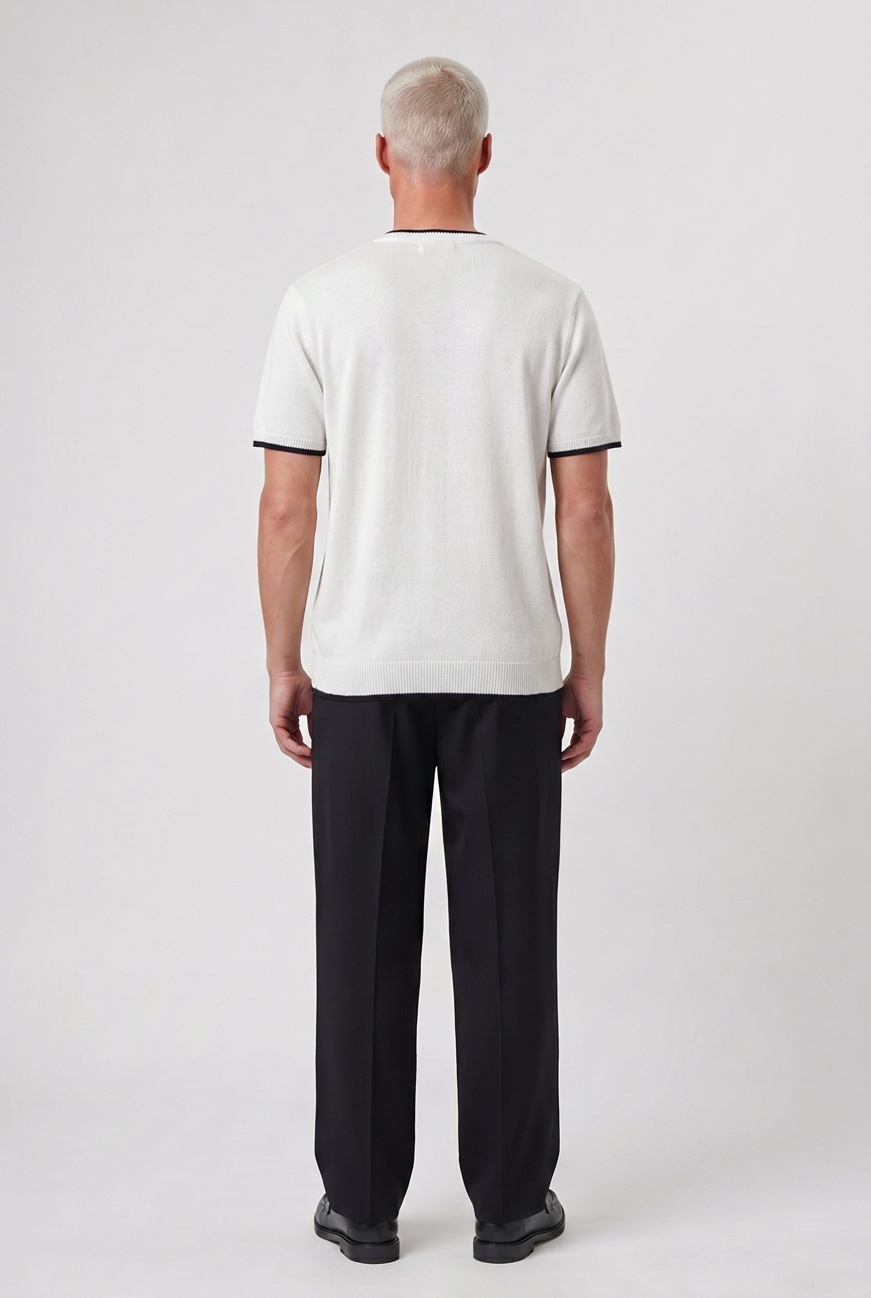 Erkek Bisiklet Yaka Regular Fit Triko T-Shirt Ekru