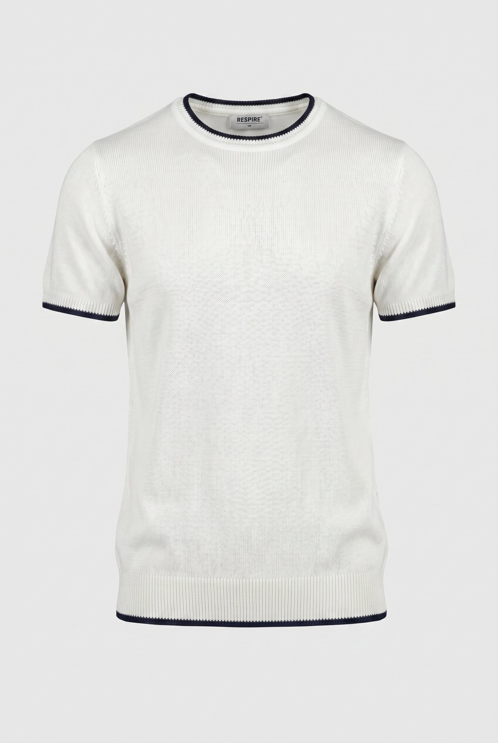 Erkek Bisiklet Yaka Regular Fit Triko T-Shirt Ekru