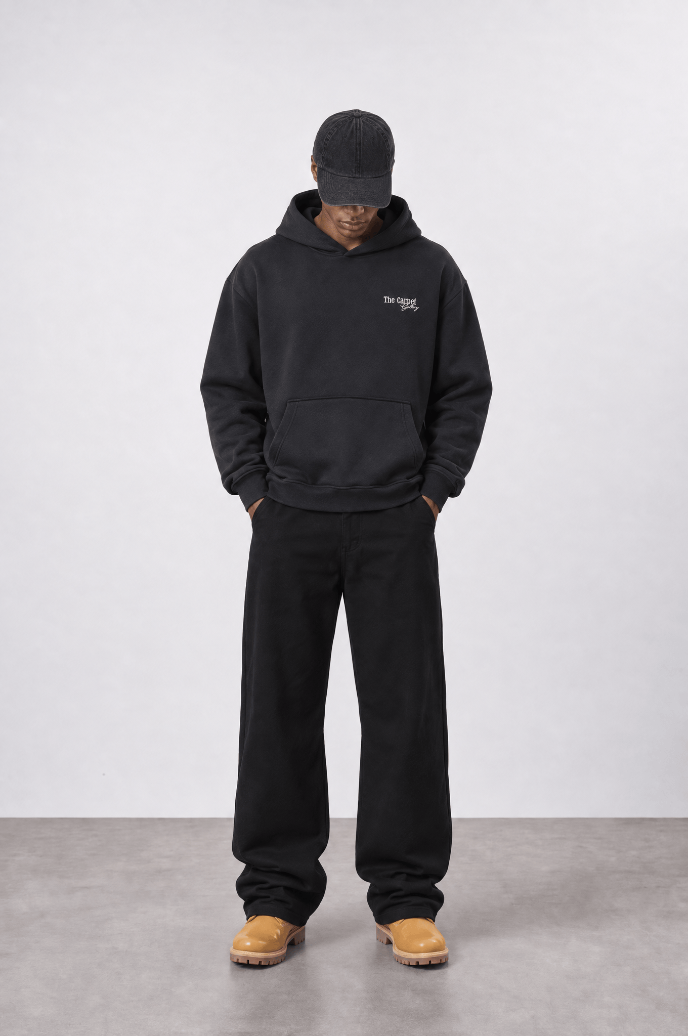 Erkek Carpet Patch Detaylı Oversize Hoodie Siyah