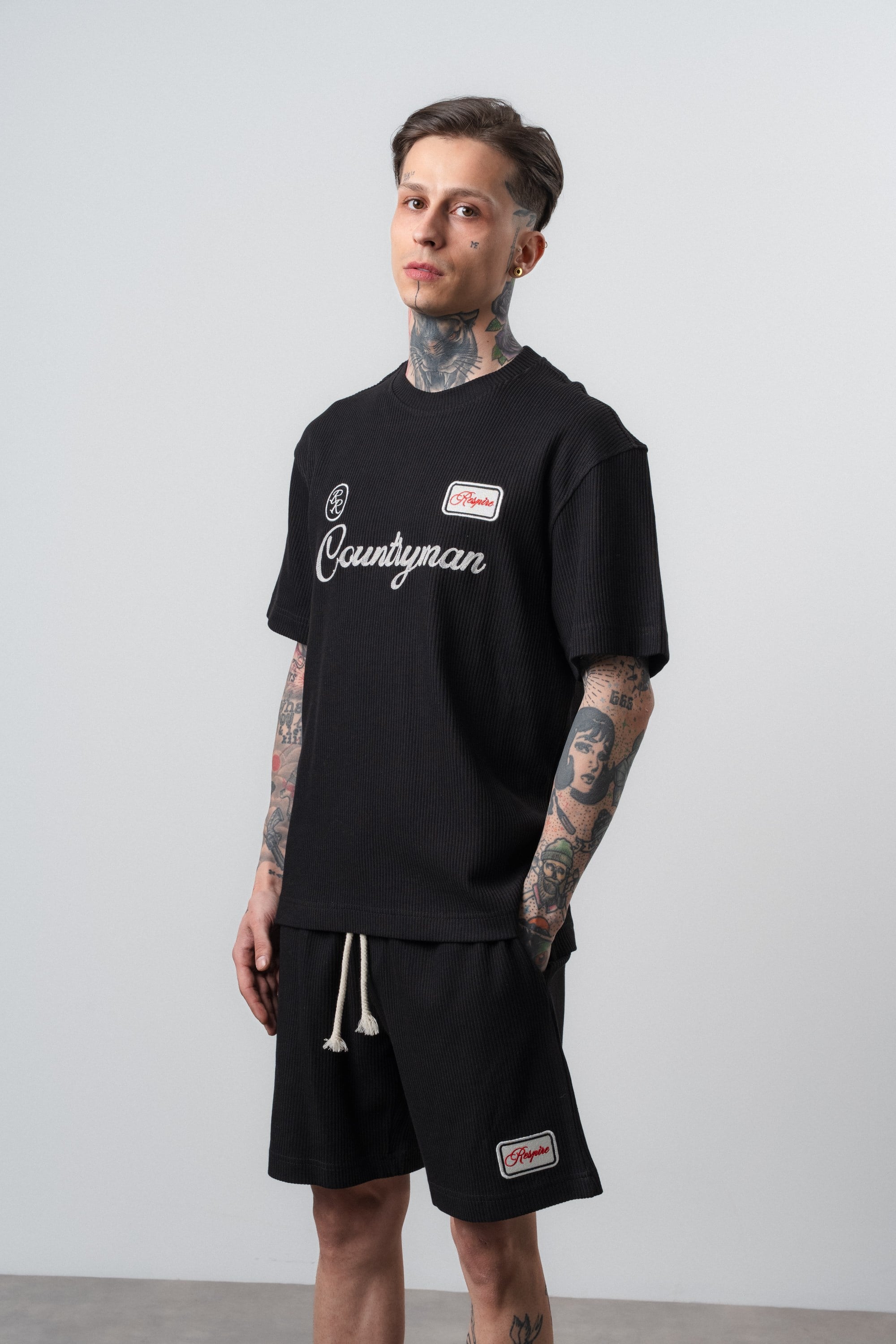 Erkek Countryman Nakışlı Regular Fit T-Shirt Siyah