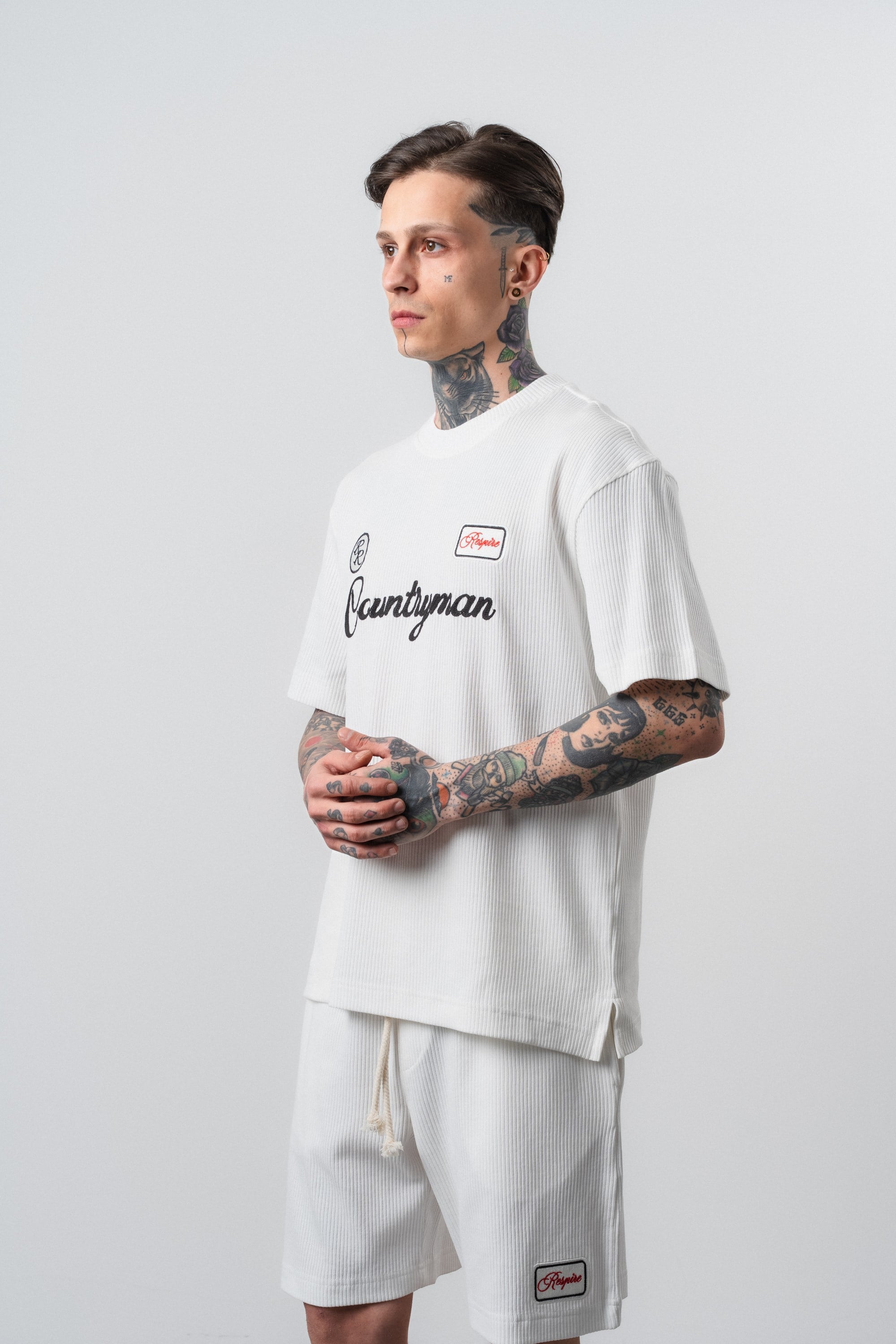 Erkek Countryman Nakışlı Regular Fit T-Shirt Ekru