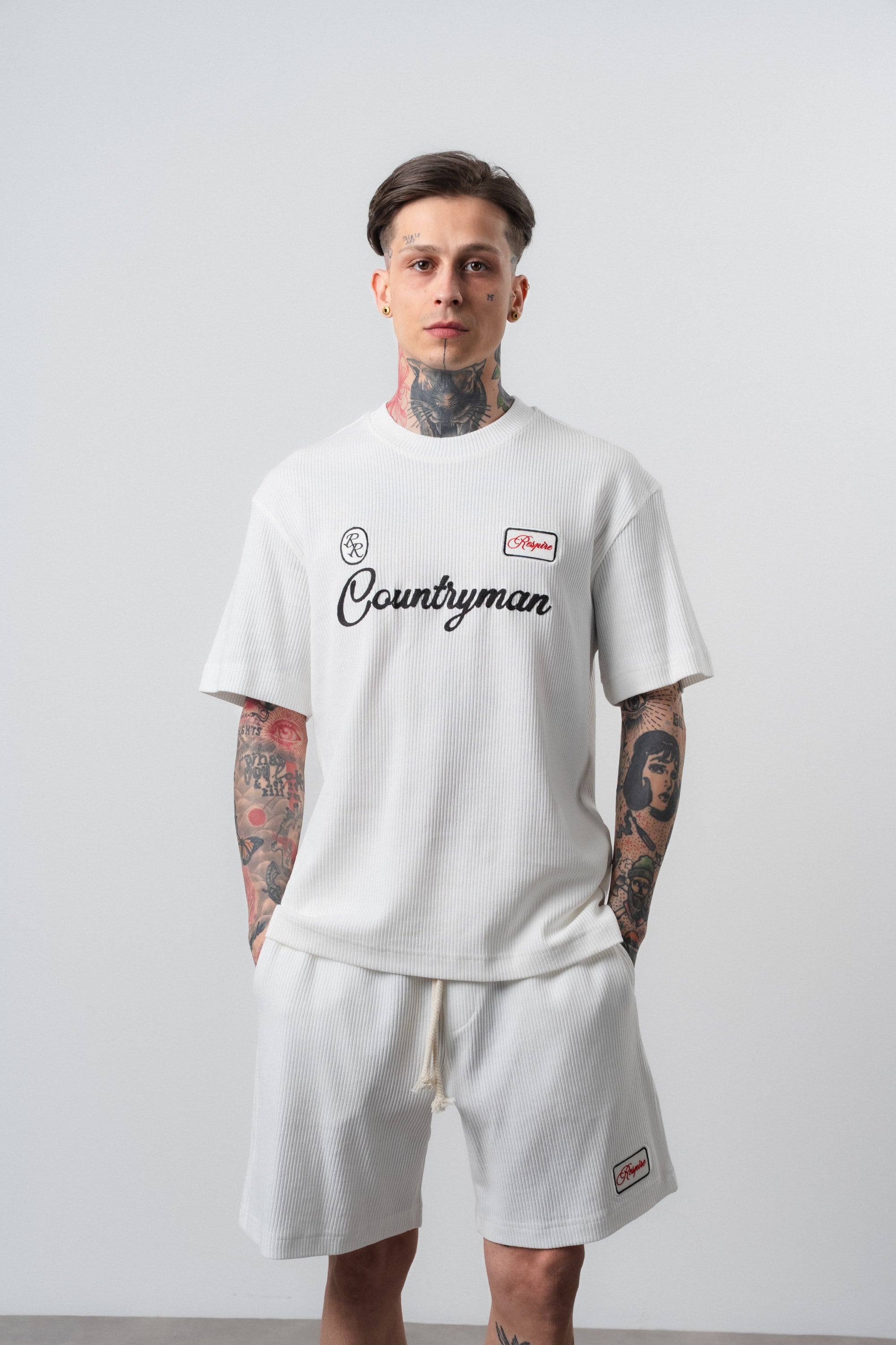 Erkek Countryman Nakışlı Regular Fit T-Shirt Ekru