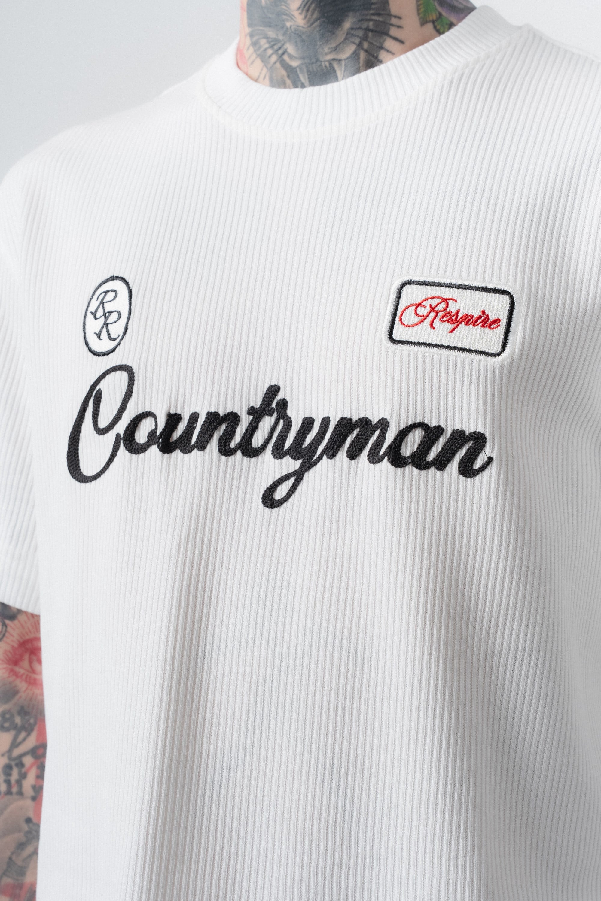 Erkek Countryman Nakışlı Regular Fit T-Shirt Ekru