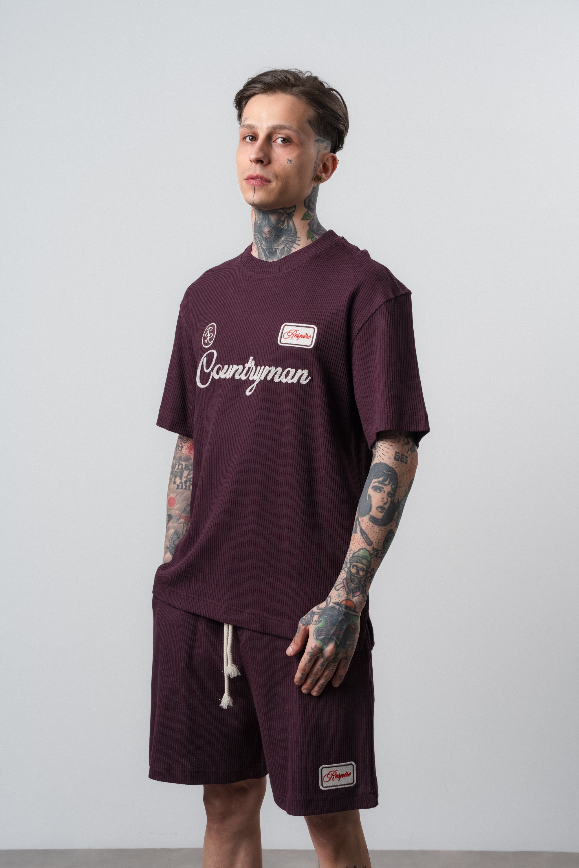 Erkek Countryman Nakışlı Regular Fit T-Shirt Bordo