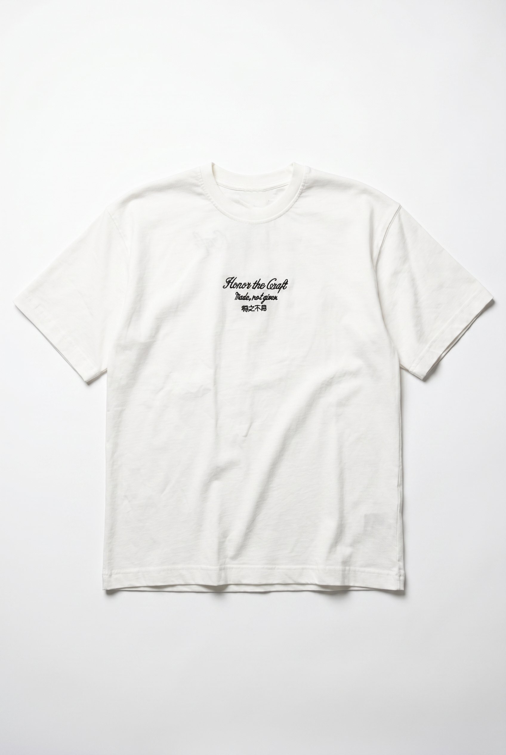 Erkek Craft Nakış Detaylı Oversize T-Shirt Ekru